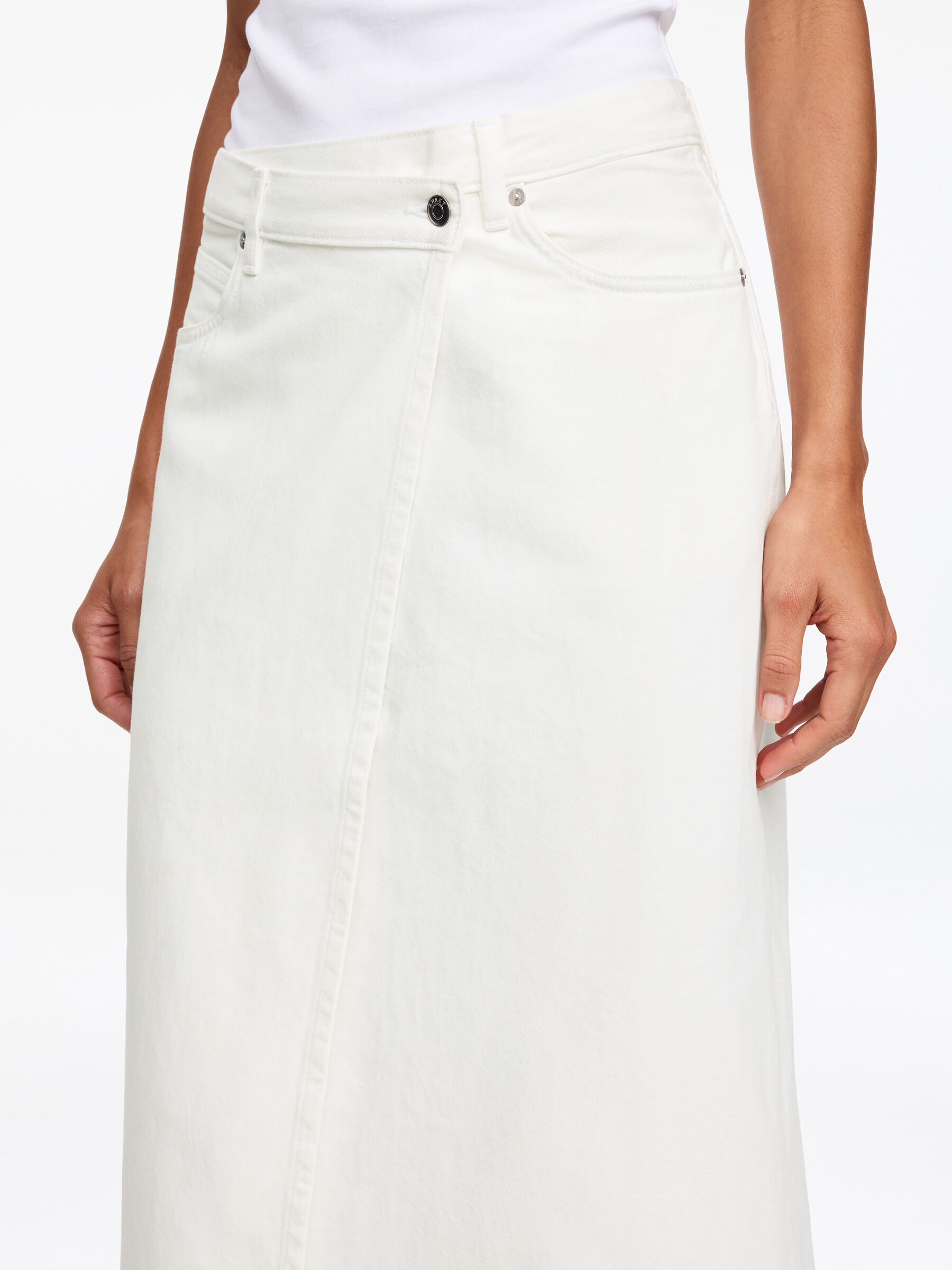 Denim Wrap Skirt - White - Regular fit - Women - StillMedia/Lookbook - 7