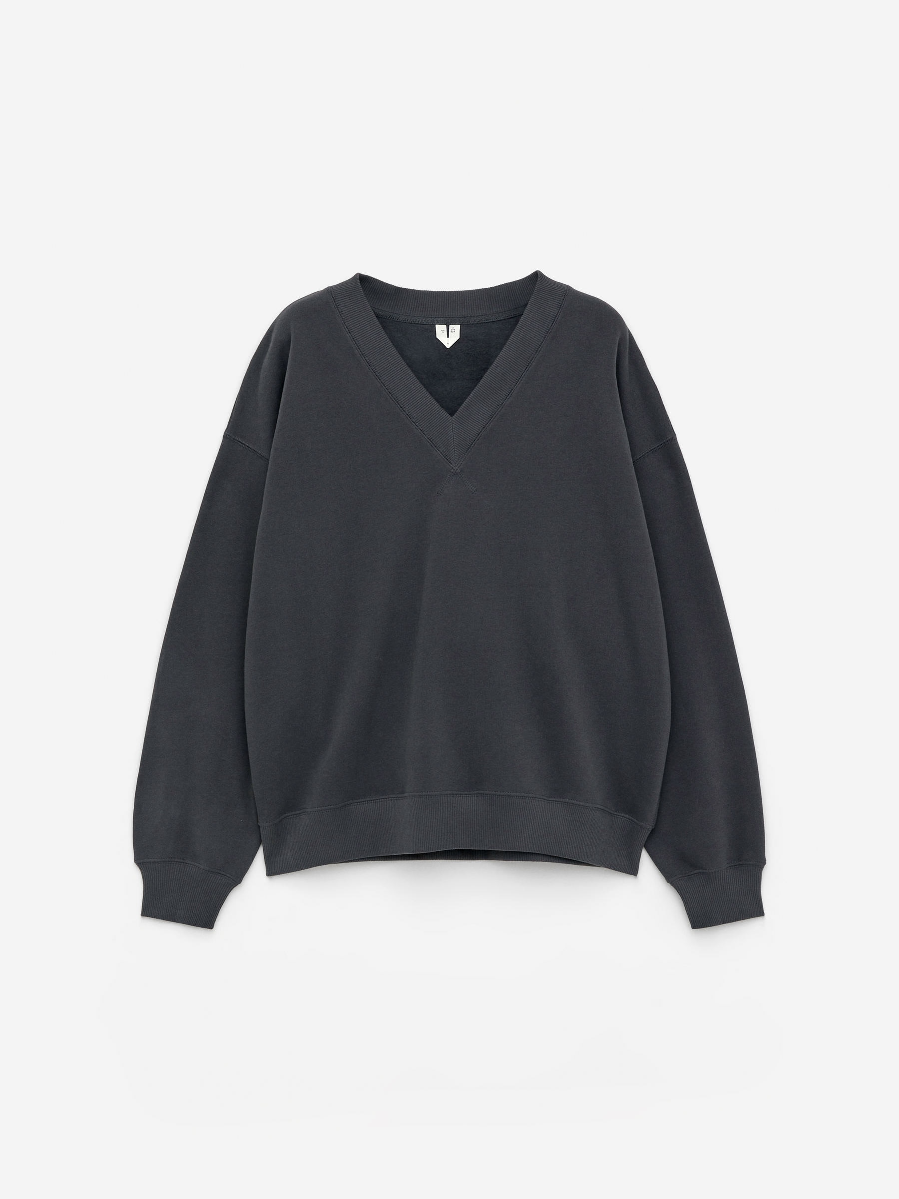 Sweat à col en V - Gris foncé - Loose fit - Femme - StillMedia/DescriptiveStillLife - 1