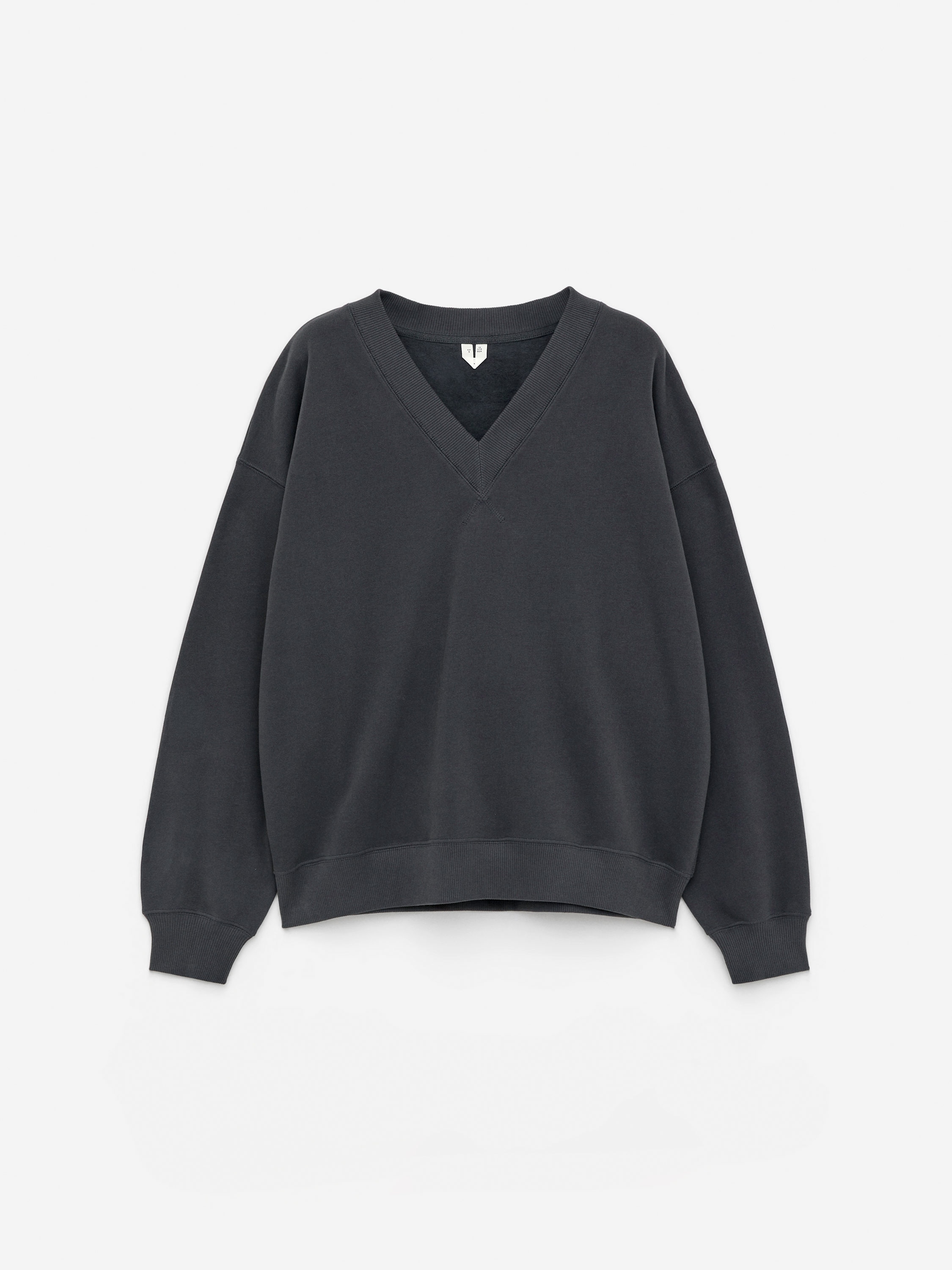 V-Neck Sweatshirt - Dark Grey - Loose fit - Women - StillMedia/DescriptiveStillLife - 1