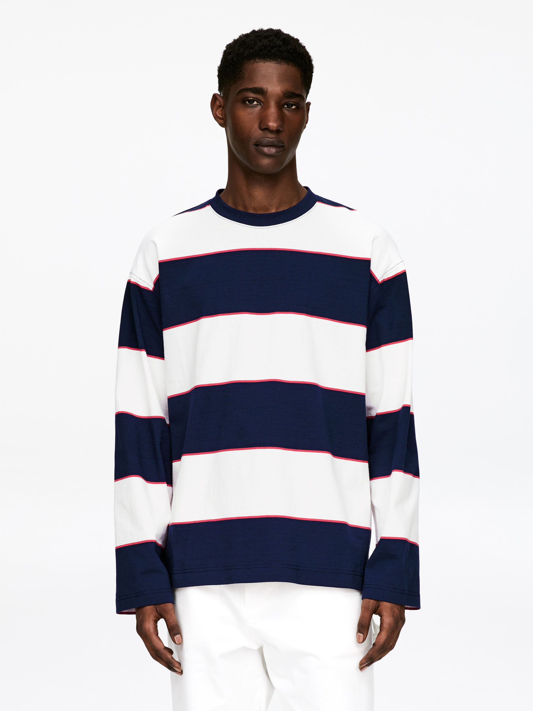 Relaxed Long-Sleeve T-Shirt-#F4F3E9-17731