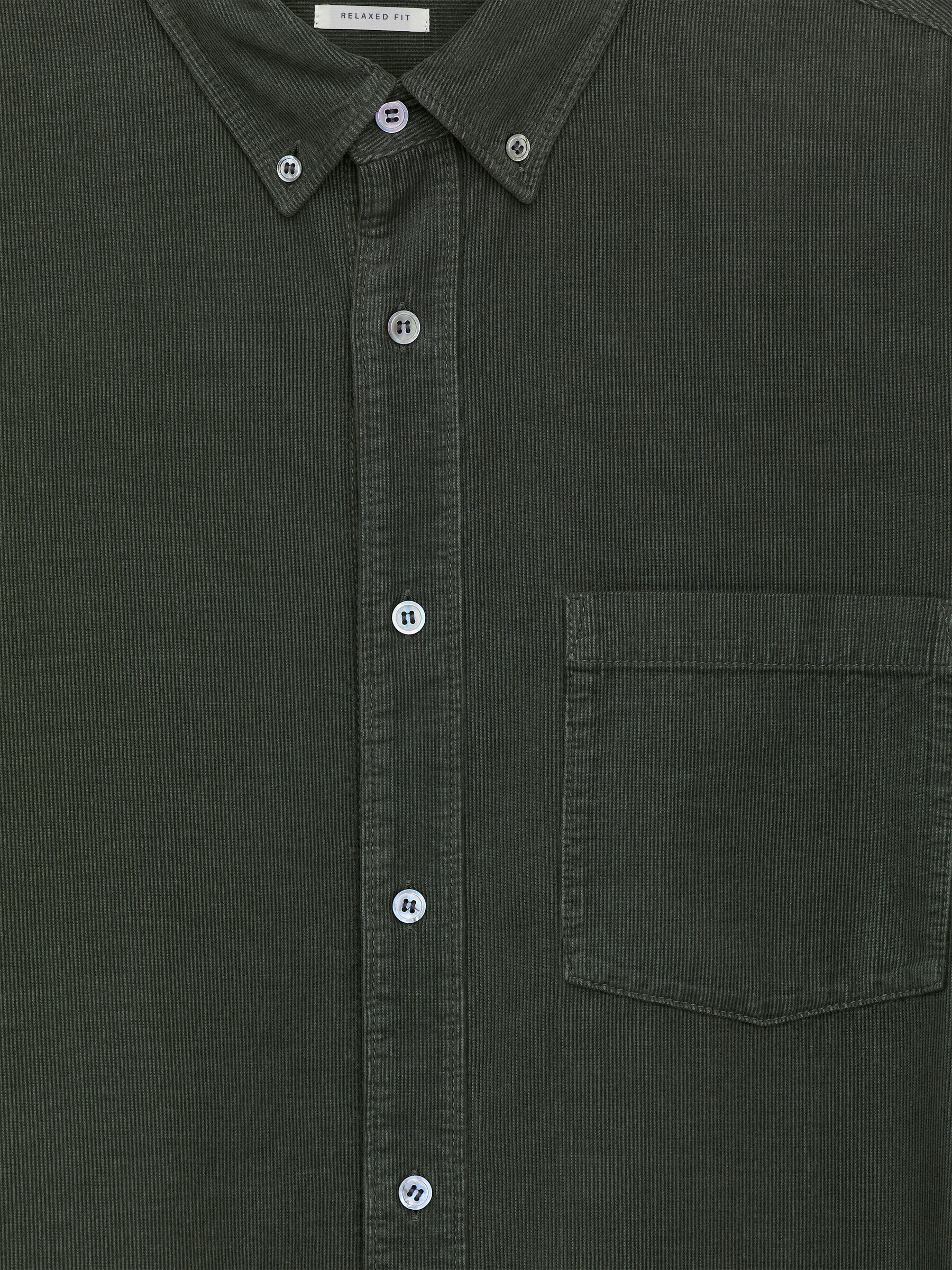 Relaxed Corduroy Shirt - Khaki Green - Relaxed fit - Men - StillMedia/DescriptiveDetail - 1