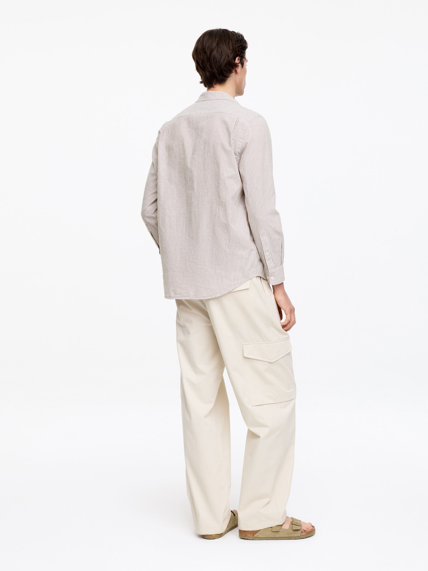 Cotton Blend Shirt - Brown/White - Regular fit - Men - StillMedia/Lookbook - 5