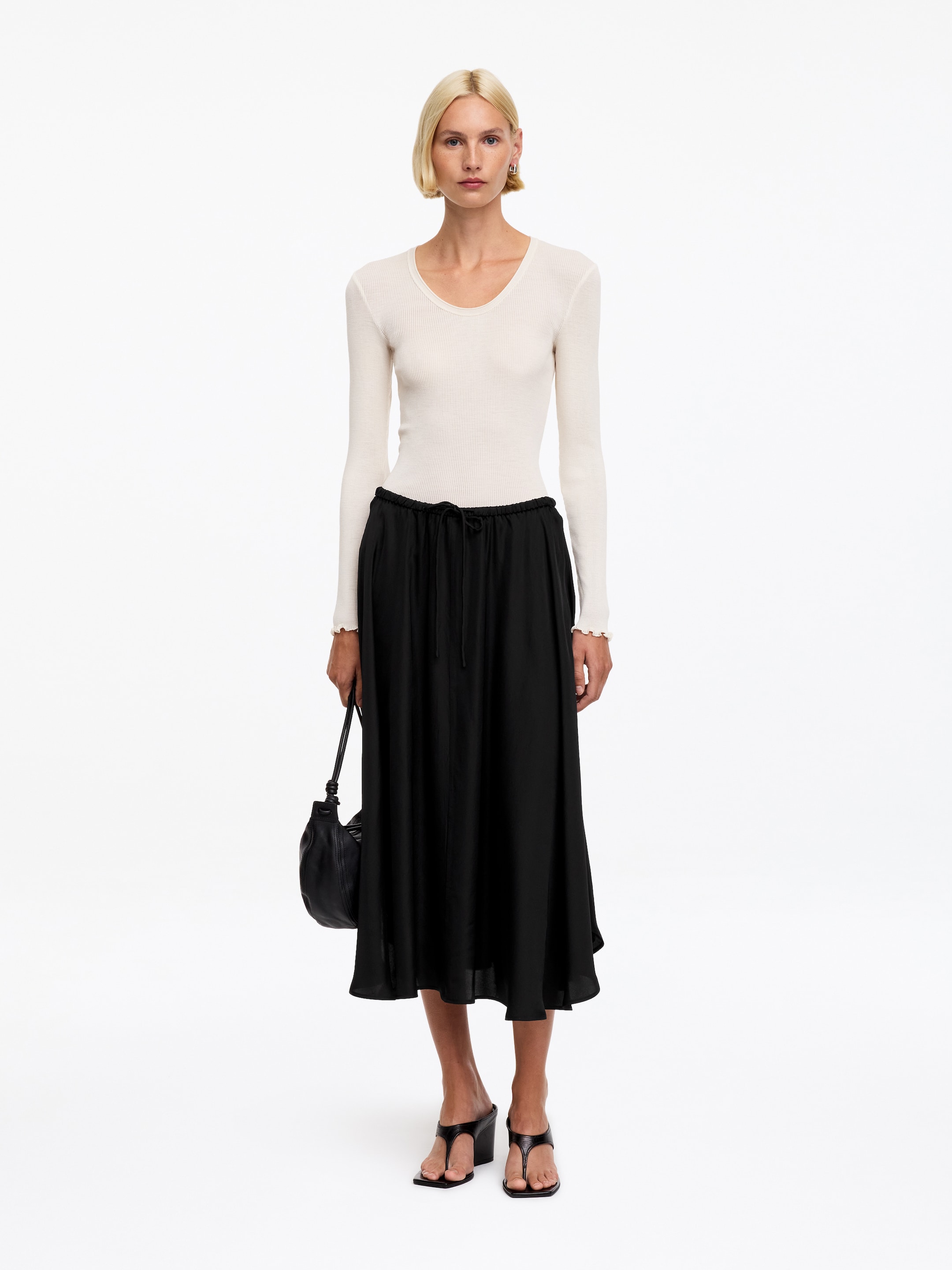 Gonna ampia con coulisse-Black-19435