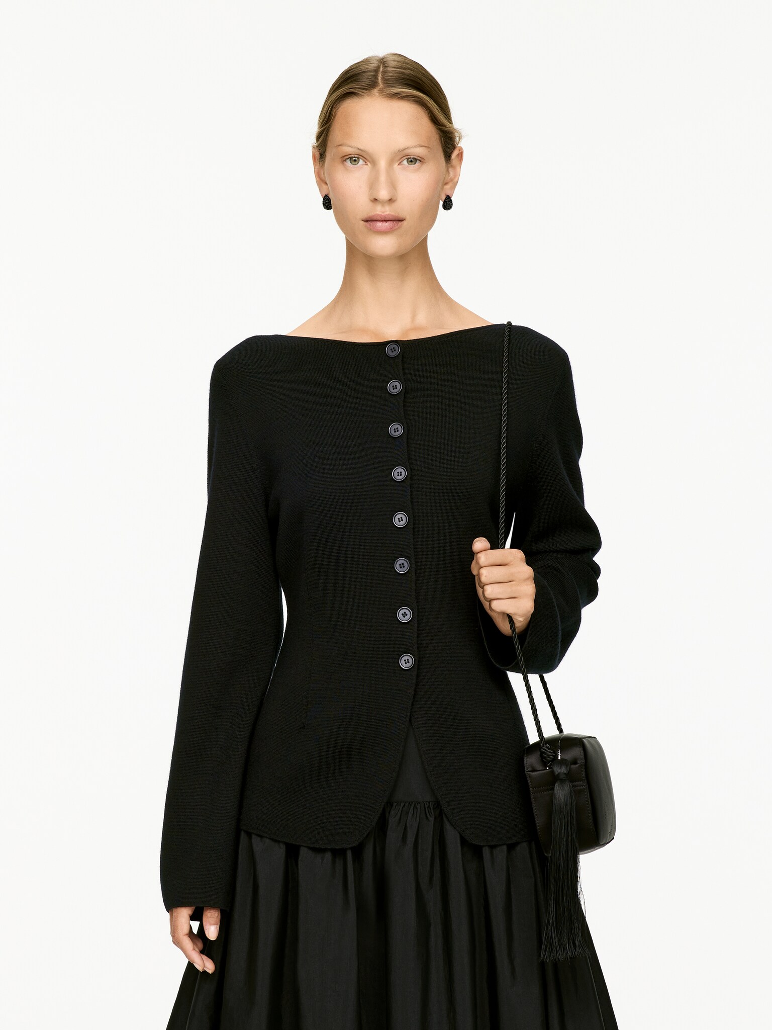 Nativa Wool Cardigan - Black - 1