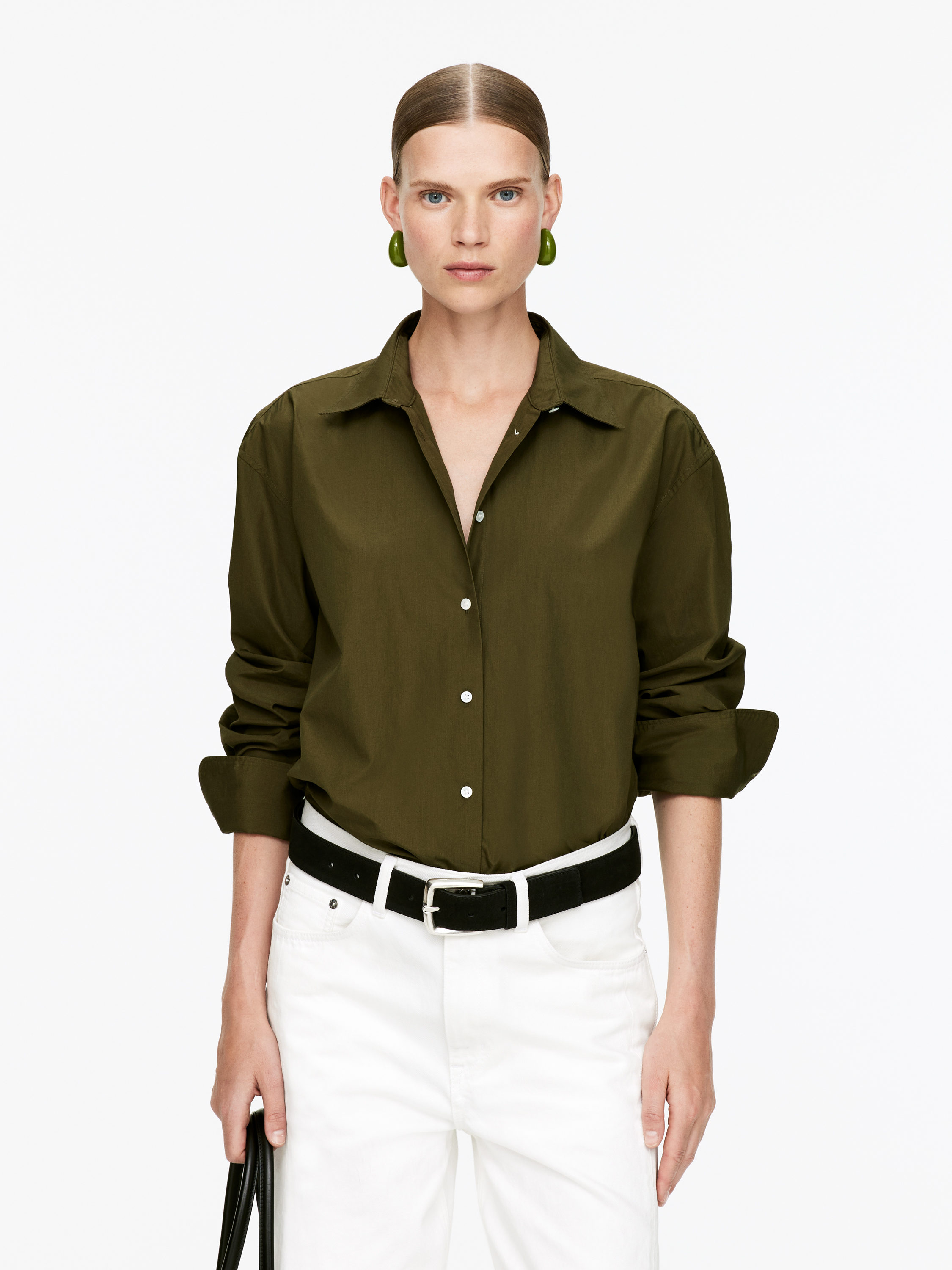 Cotton Poplin Shirt-#585340-16077