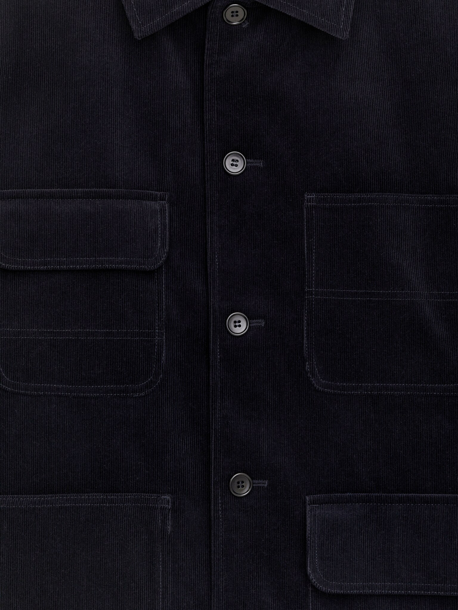 Veste utilitaire en velours côtelé - Bleu foncé/Beige foncé - 6