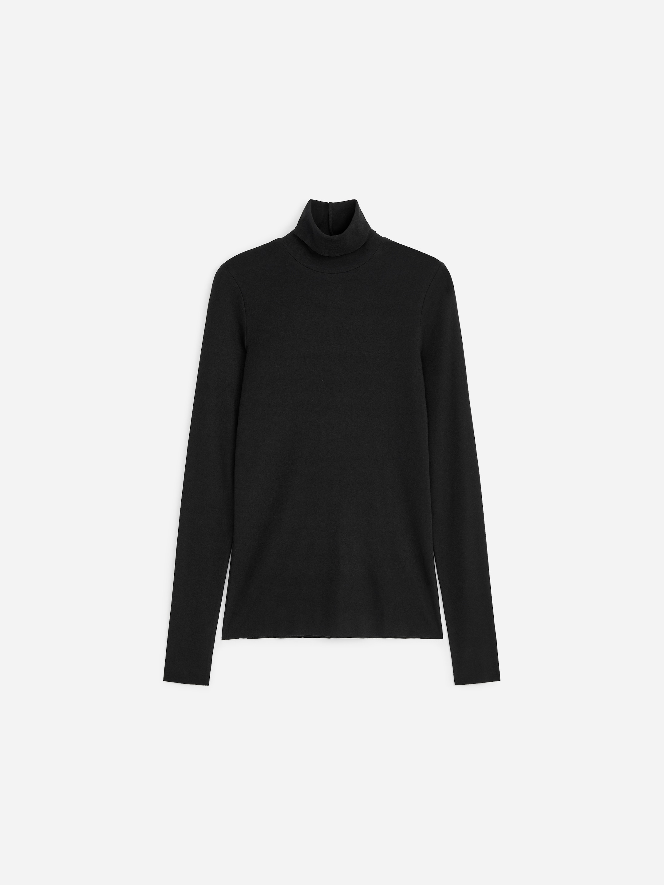 Roll-Neck Cotton Top - Black - Slim fit - women - StillMedia/DescriptiveStillLife - 1