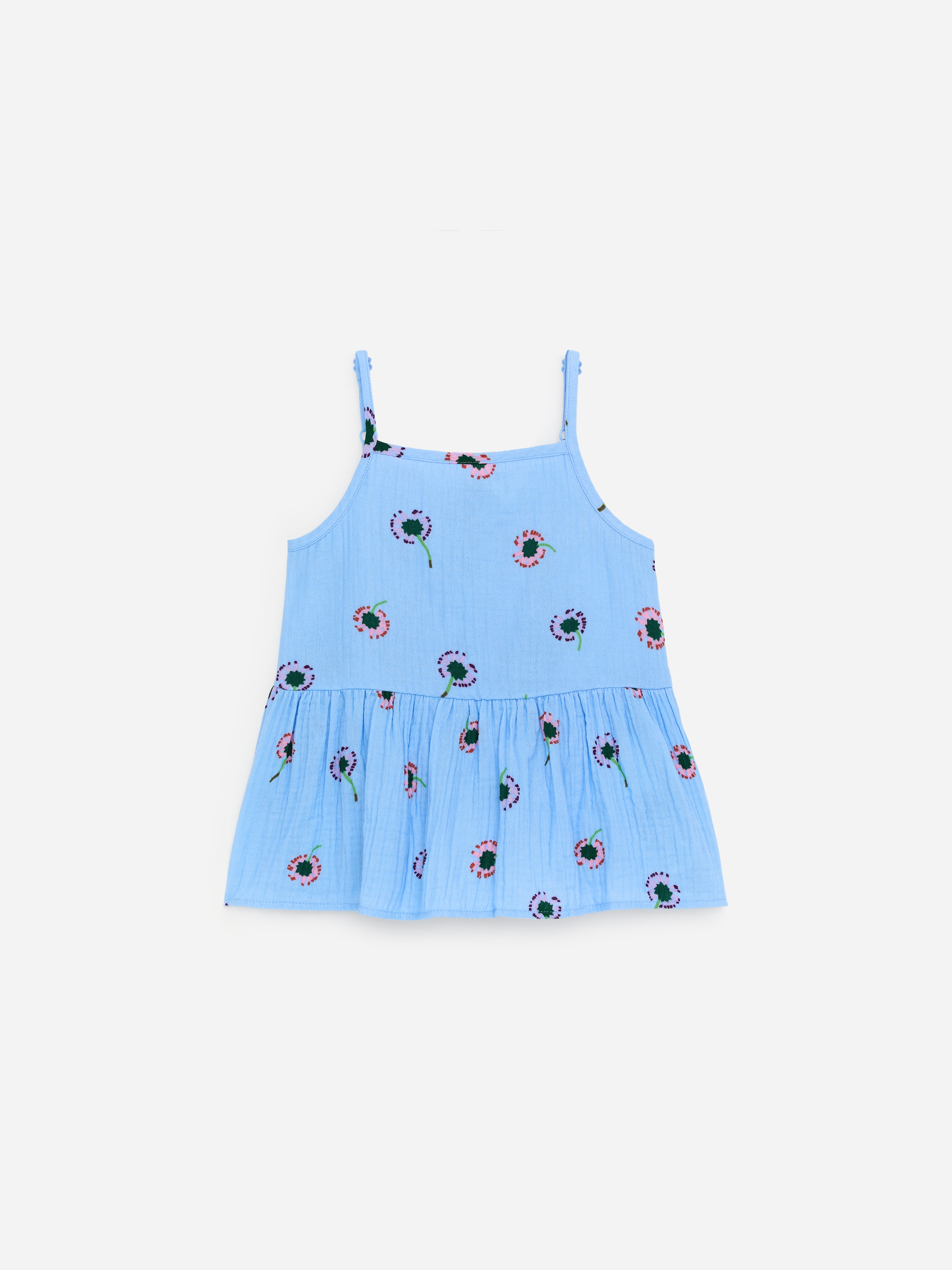Cotton Muslin Top-Blue-18993