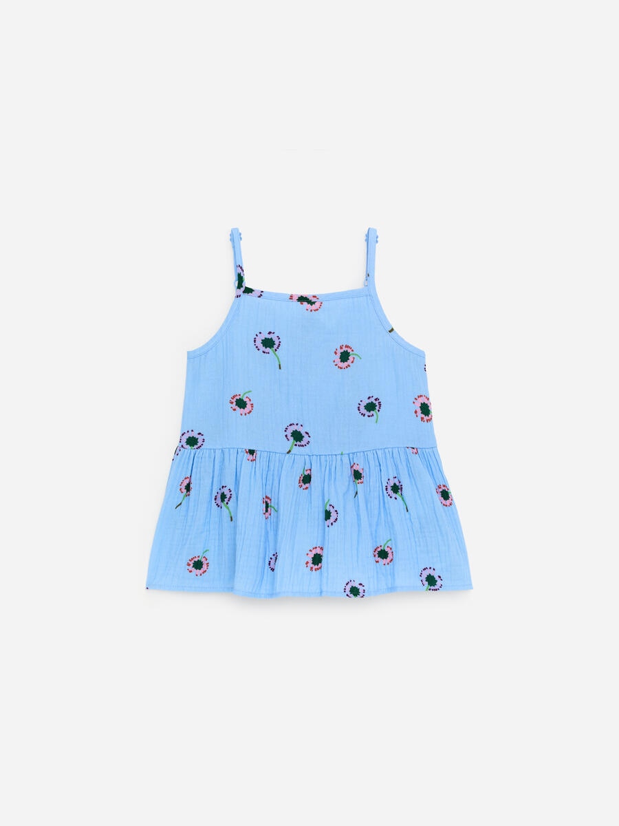 ARKET Girls  Cotton Muslin Top Blue,  size 110
