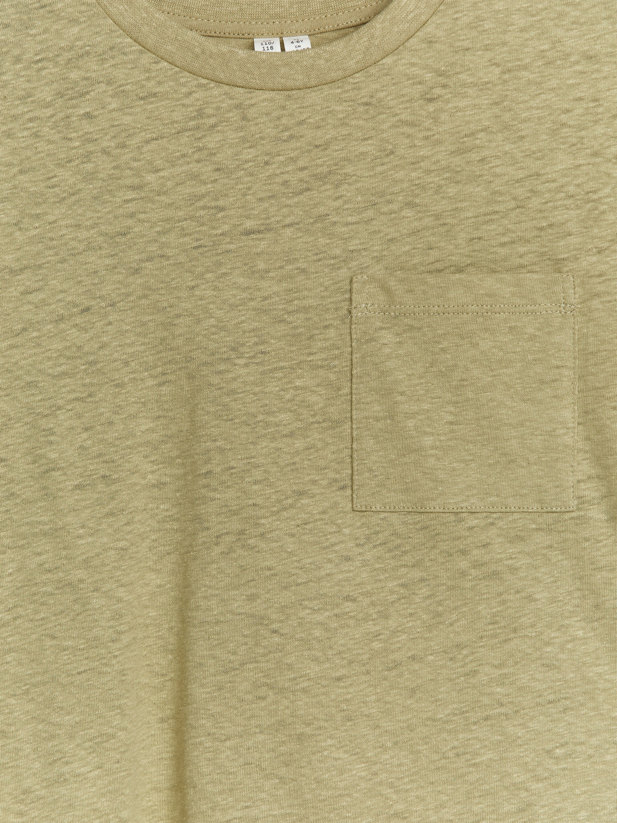 Vis større bilde: Loose Fit Linen Blend T-Shirt - Khakigrønn - BARN | H&M NO 3