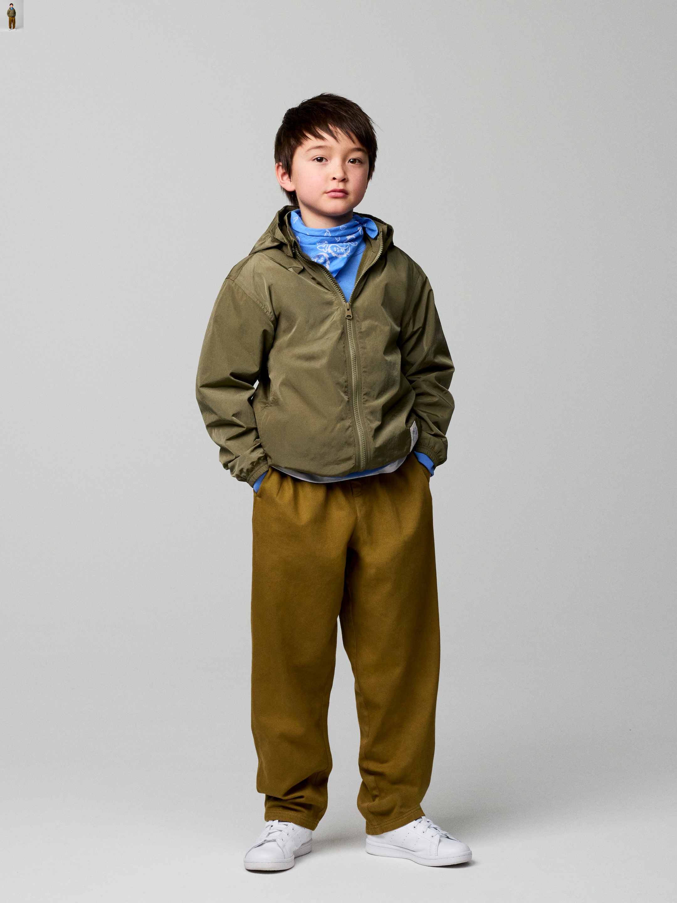 Relaxed Chino Trousers - Khaki Green - Relaxed fit - Children - StillMedia/Environmental - 1