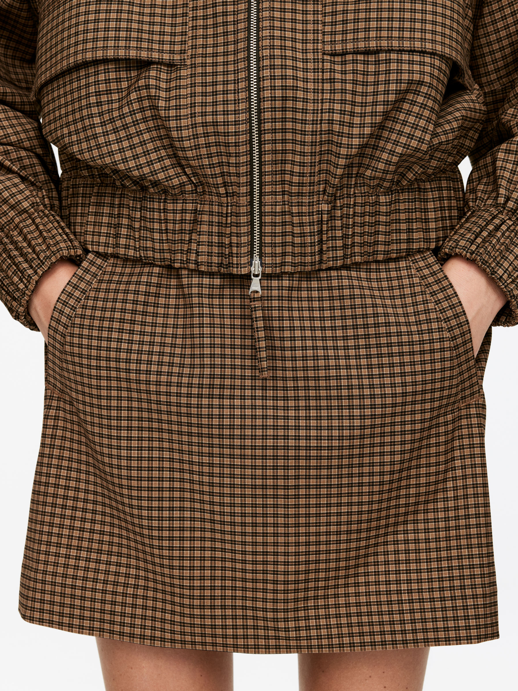 Elastic-Waist Mini Skirt - Brown - Regular fit - Women - StillMedia/Lookbook - 5