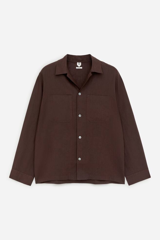 Relaxed Linen Shirt - Brown/Black/Dark Blue/Beige - 1