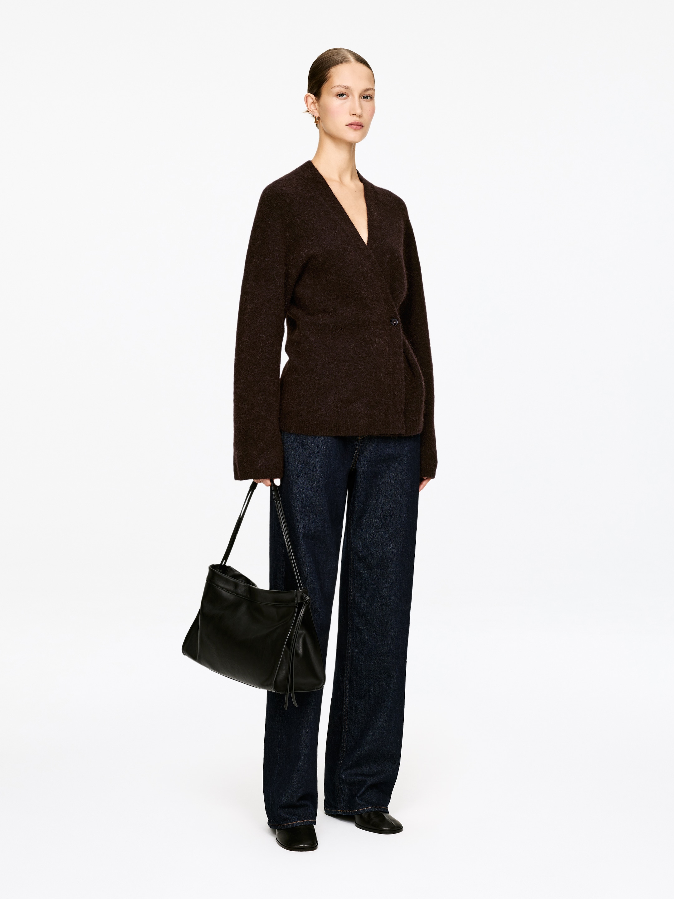 Visualizza immagine più grande: Cardigan in misto alpaca e lana - Dark Brown - DONNA | H&M IT 4