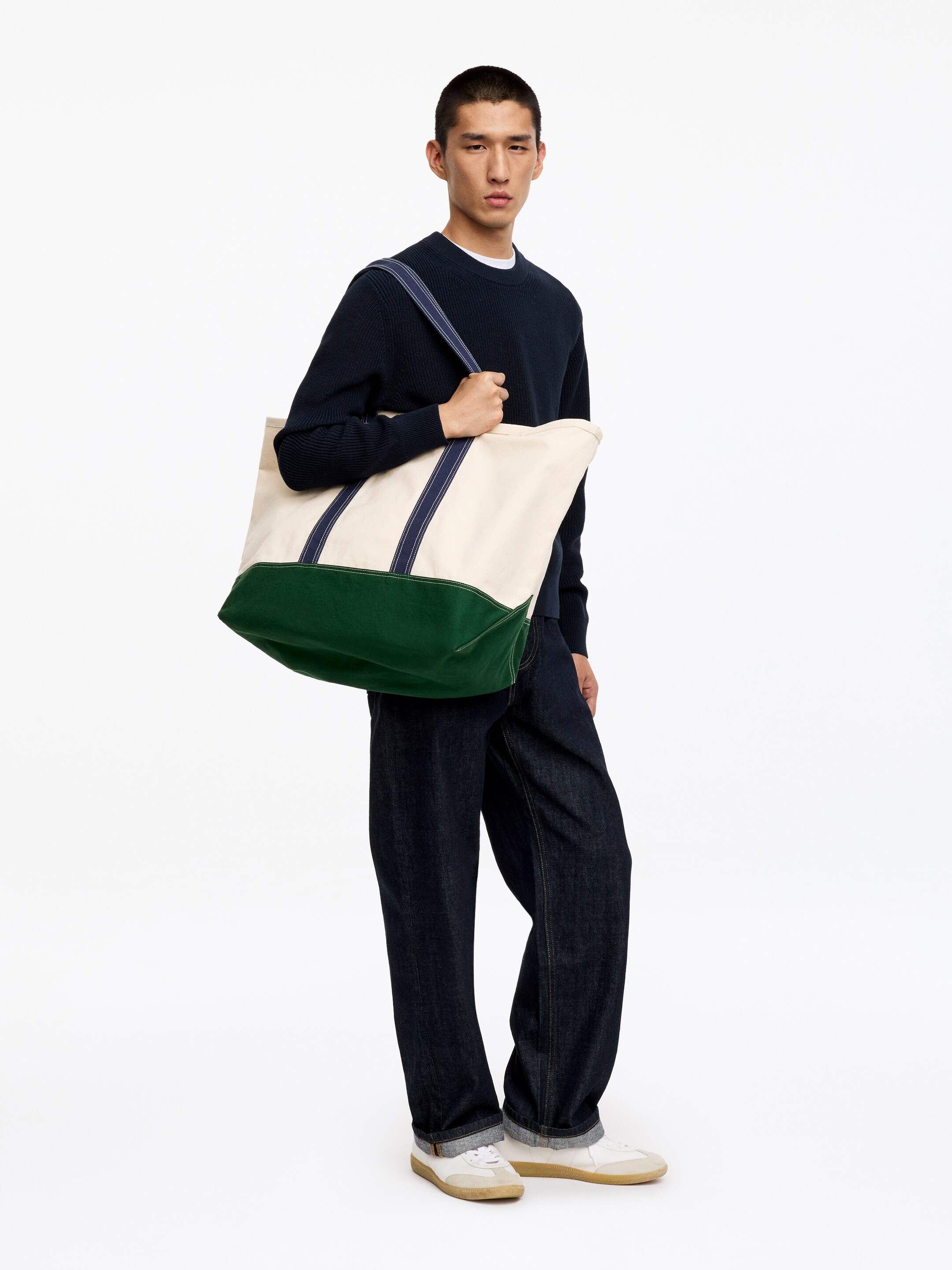 Large Canvas Tote Bag - Off-White/Green - Men - StillMedia/Lookbook - 5