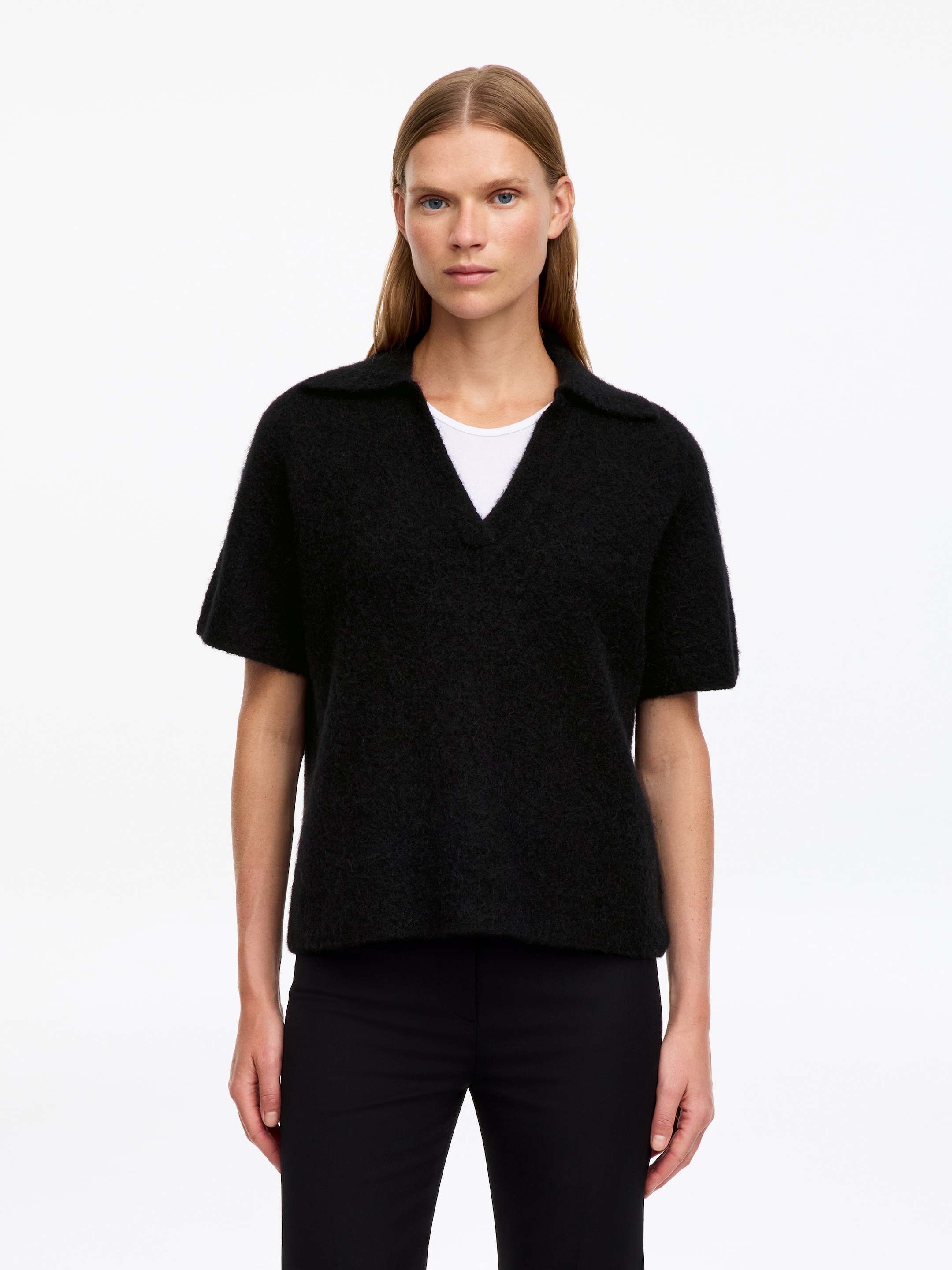Maglione in stile polo-Black-20298