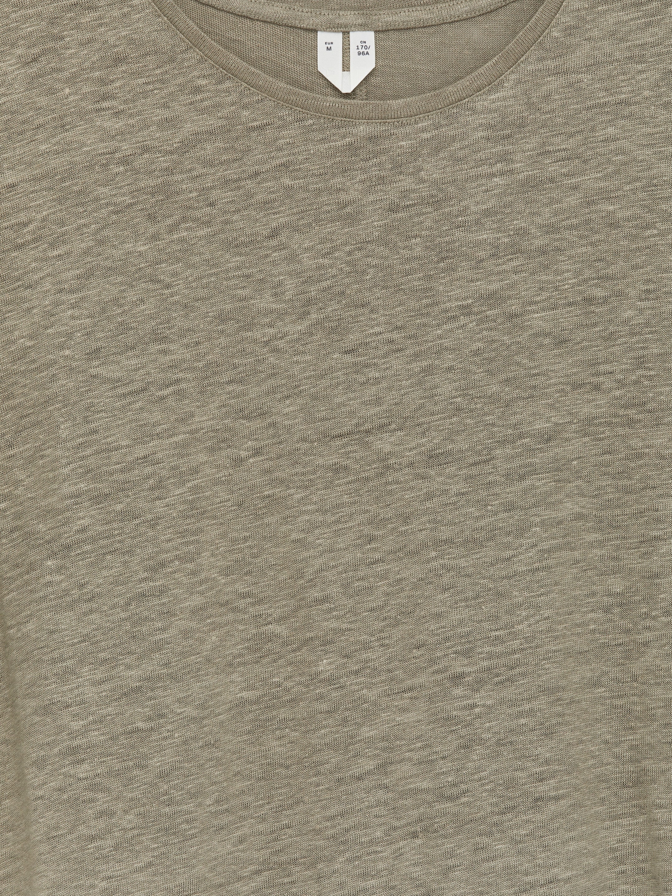 Linen Jersey T-Shirt - Khaki Green - Regular fit - Women - StillMedia/DescriptiveDetail - 2