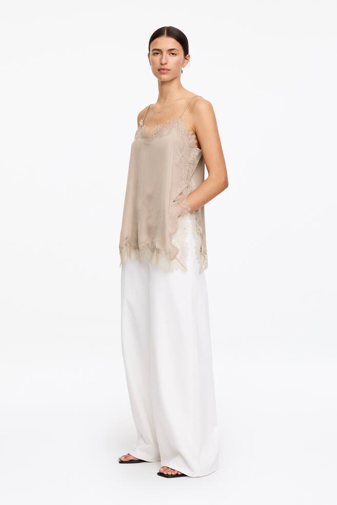 Lace-Detail Strap Top-Mole - 5