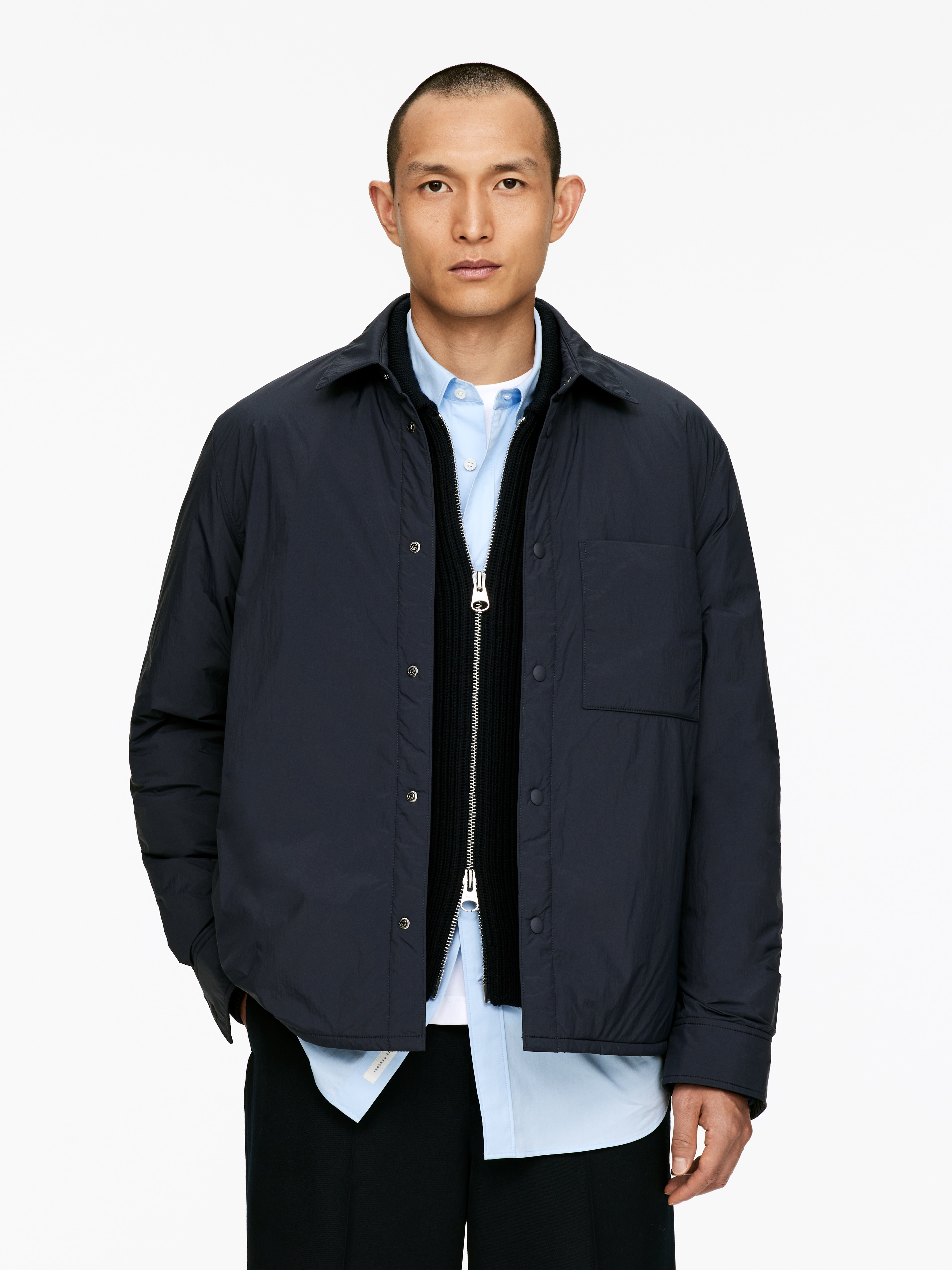 Camisa acolchada ligera - Azul oscuro/Negro/Verde