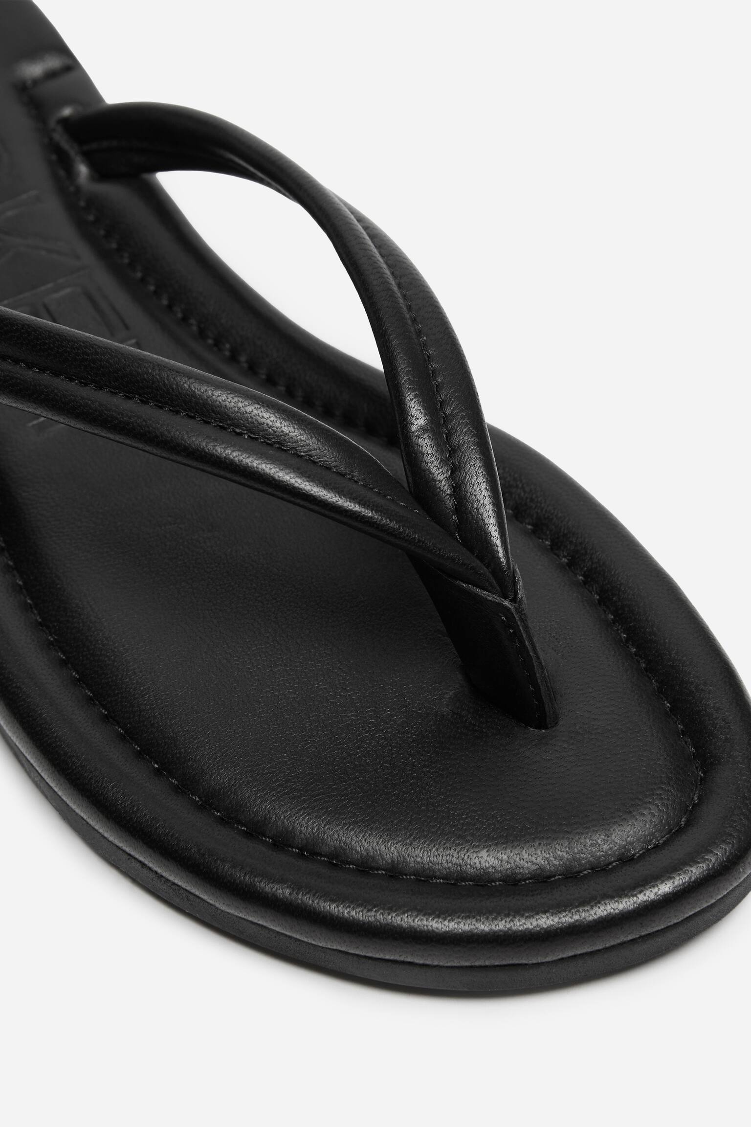 Flip-Flop aus Leder -Schwarz - 7