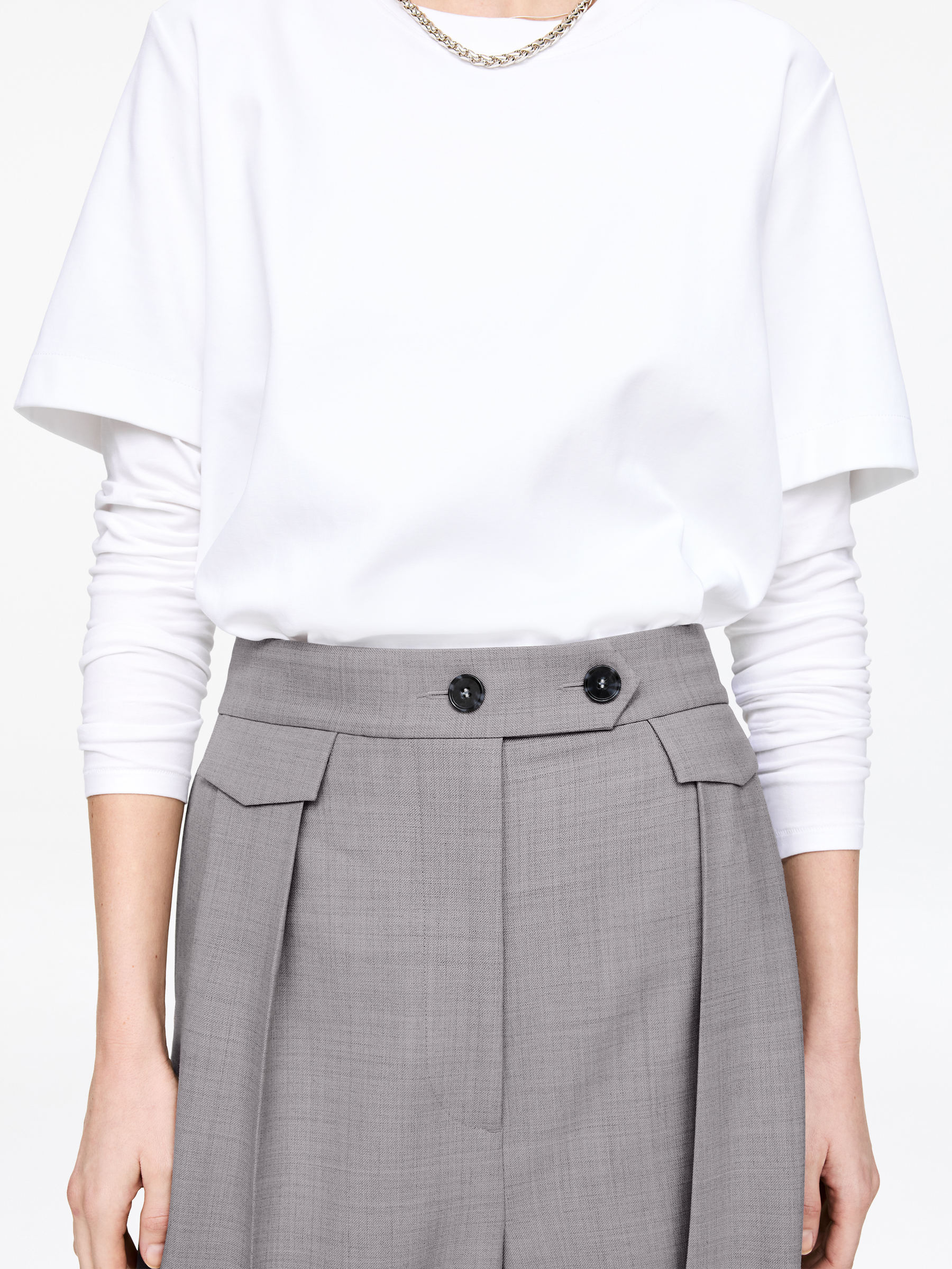 Relaxed Tailored Trousers - Light Grey - Relaxed fit - Women - StillMedia/Lookbook - 6