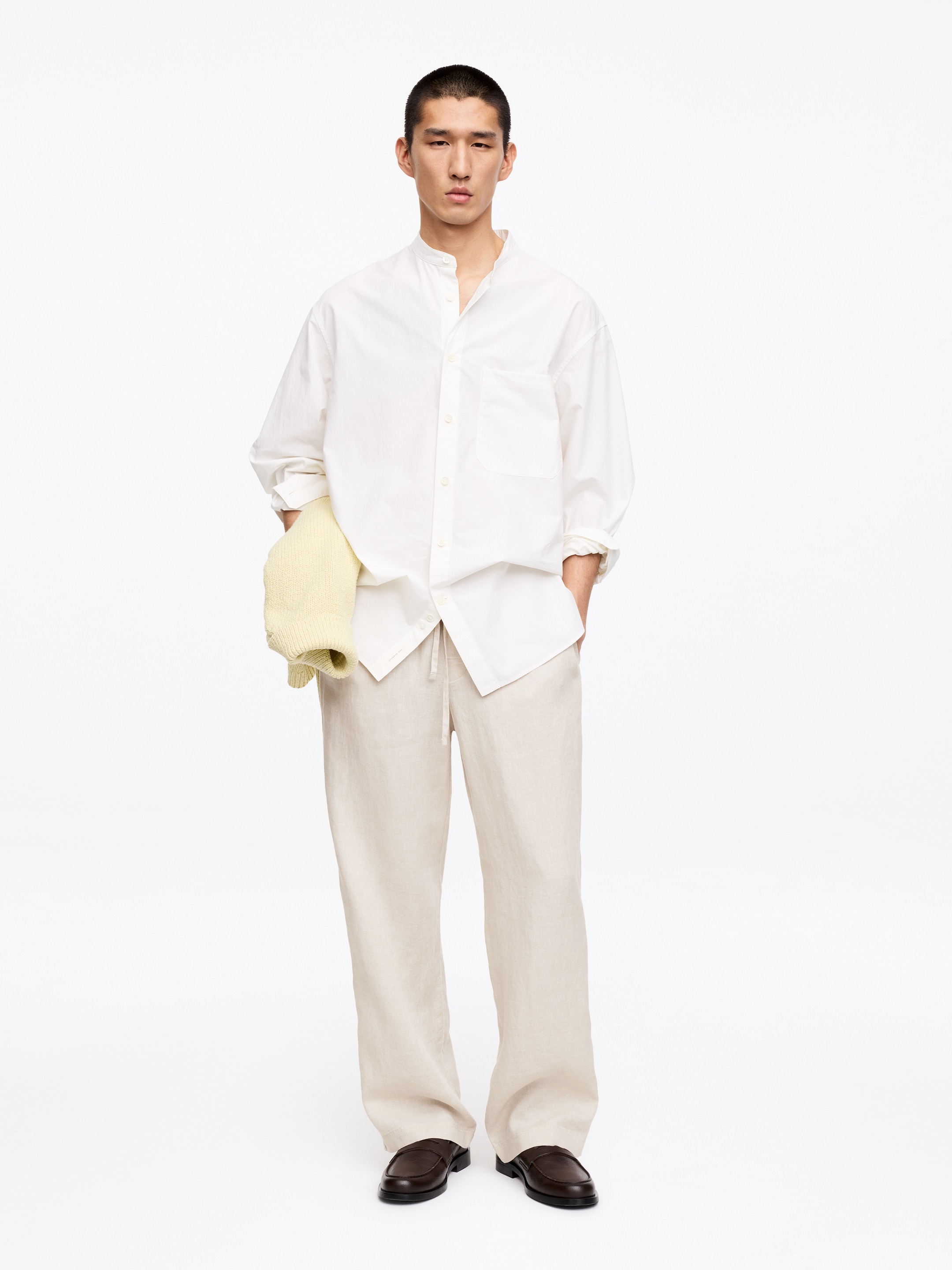 Relaxed Linen Trousers-#A09580-18683