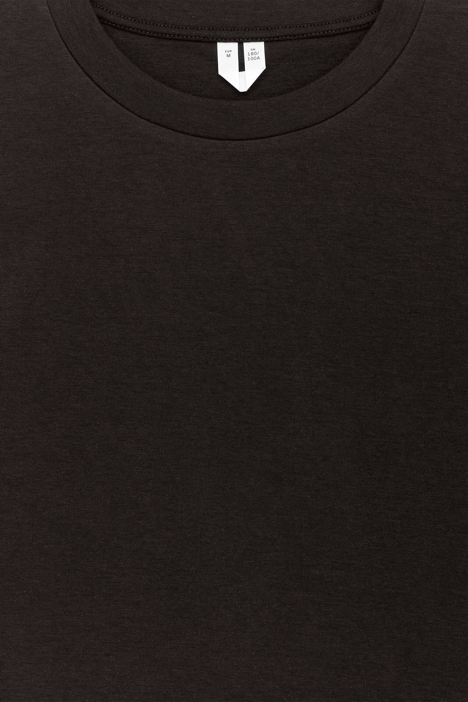 Klasyczny T-shirt z dzianiny interlock - Czarny/Biały - 3