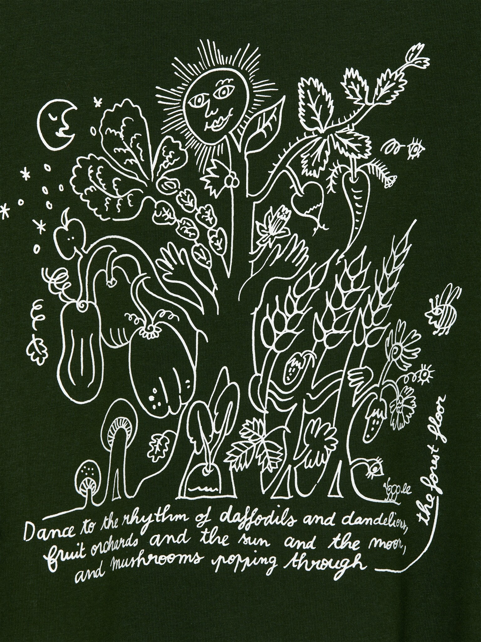 T-shirt à manches longues ARKET CAFÉ - Vert foncé/Blanc cassé/Noir - 3
