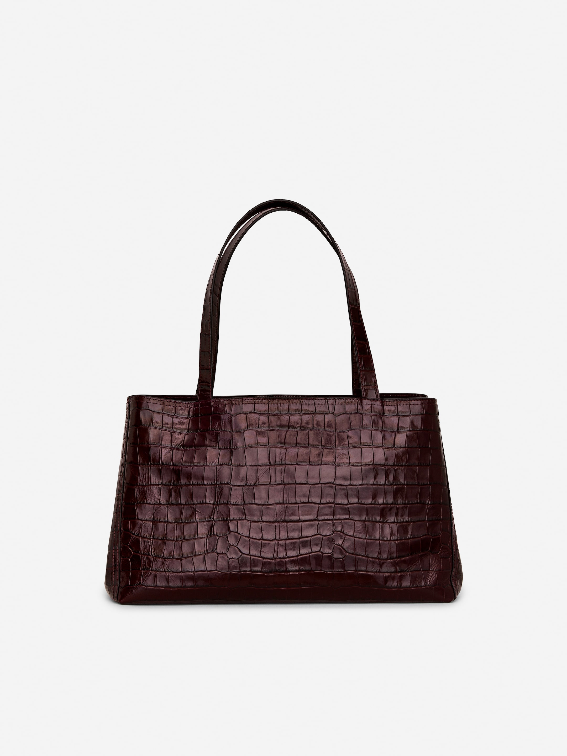 View larger image: Croc-Effect Leather Tote - Burgundy - Ladies | H&M GB 3