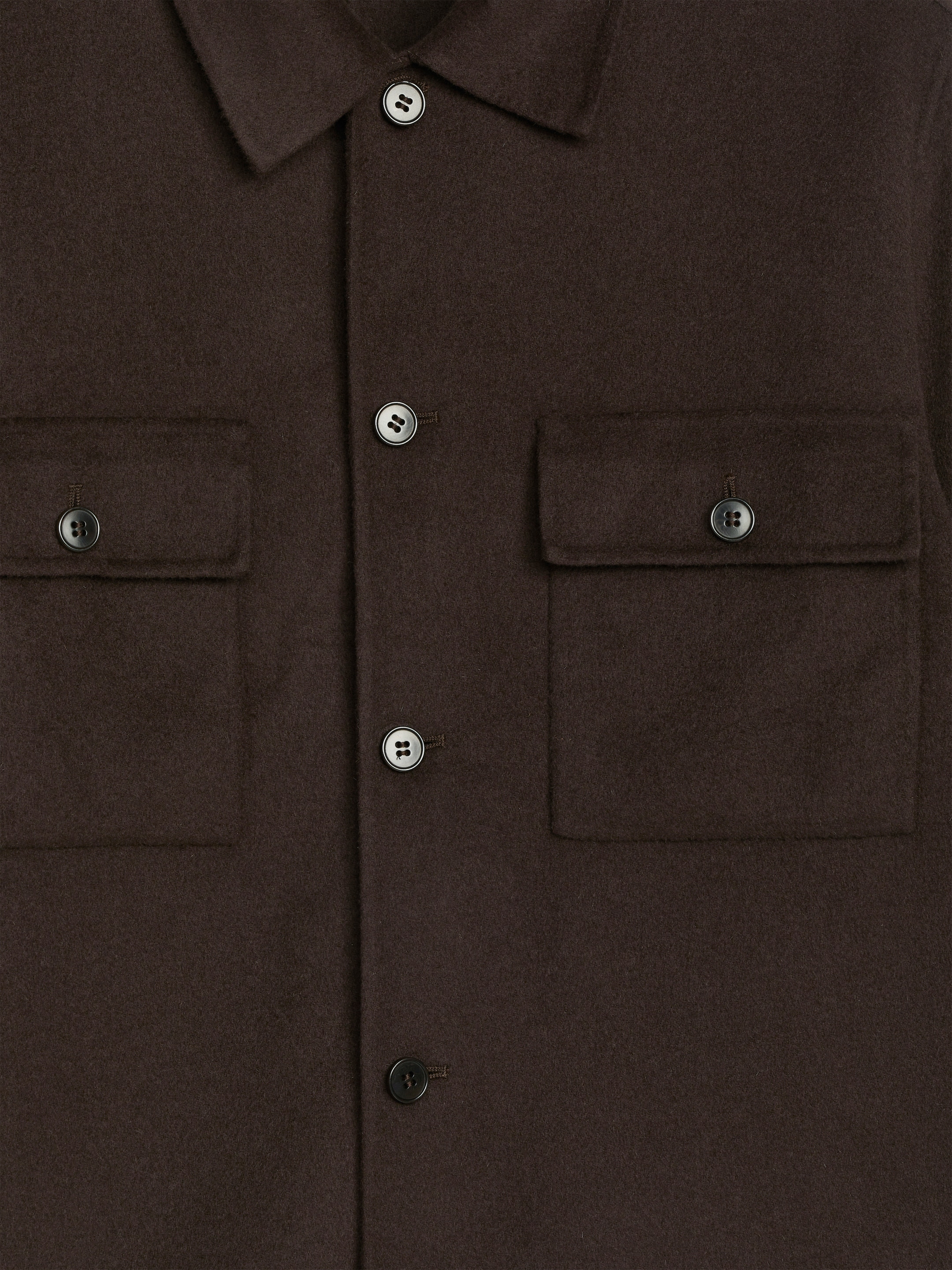 Dubbelvävd skjorta i ullblandning - Brun - Regular fit - Men - StillMedia/DescriptiveDetail - 2