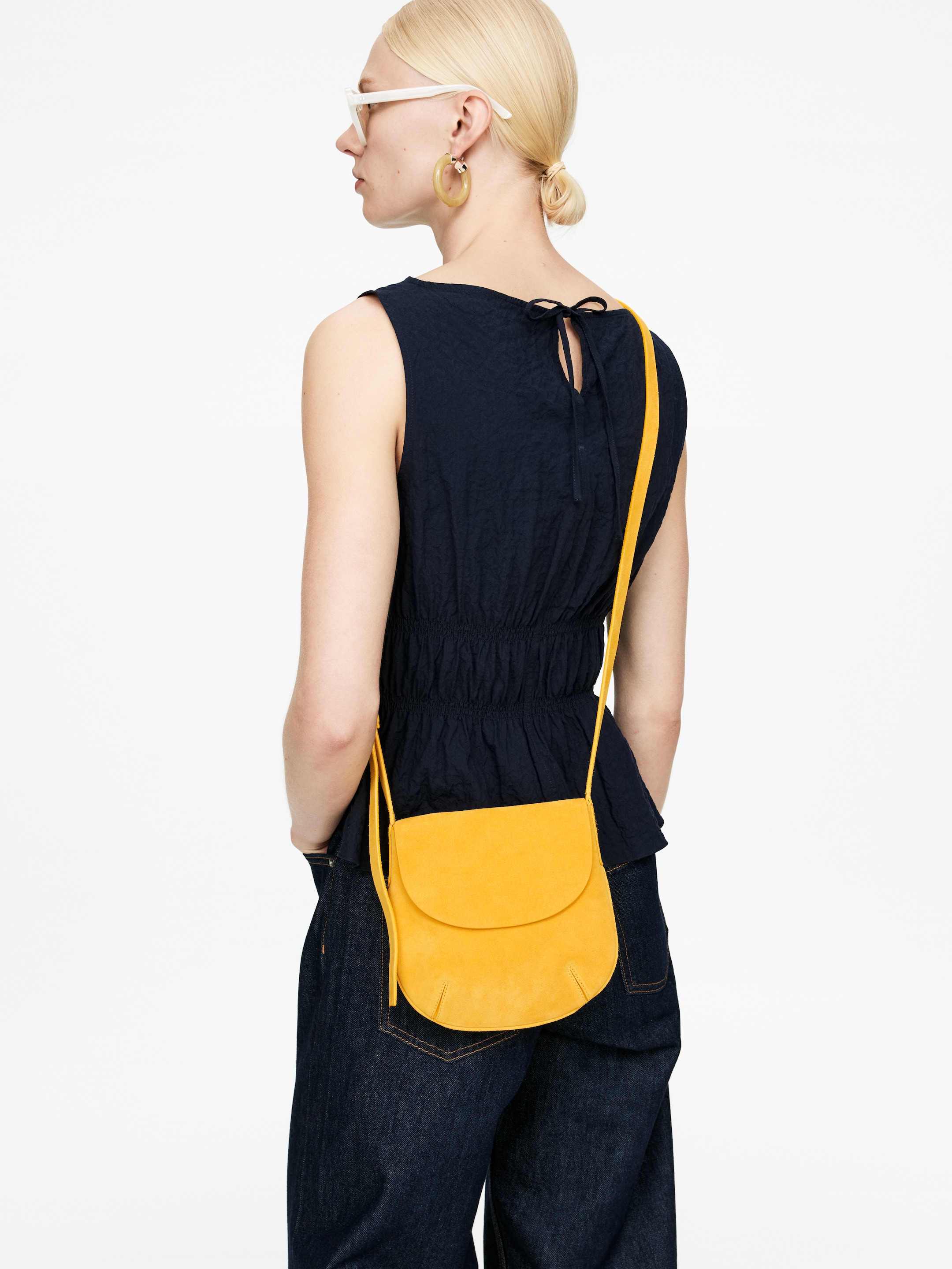 Vis større bilde: Crossbody-veske i lær - Gul - DAME | H&M NO 1