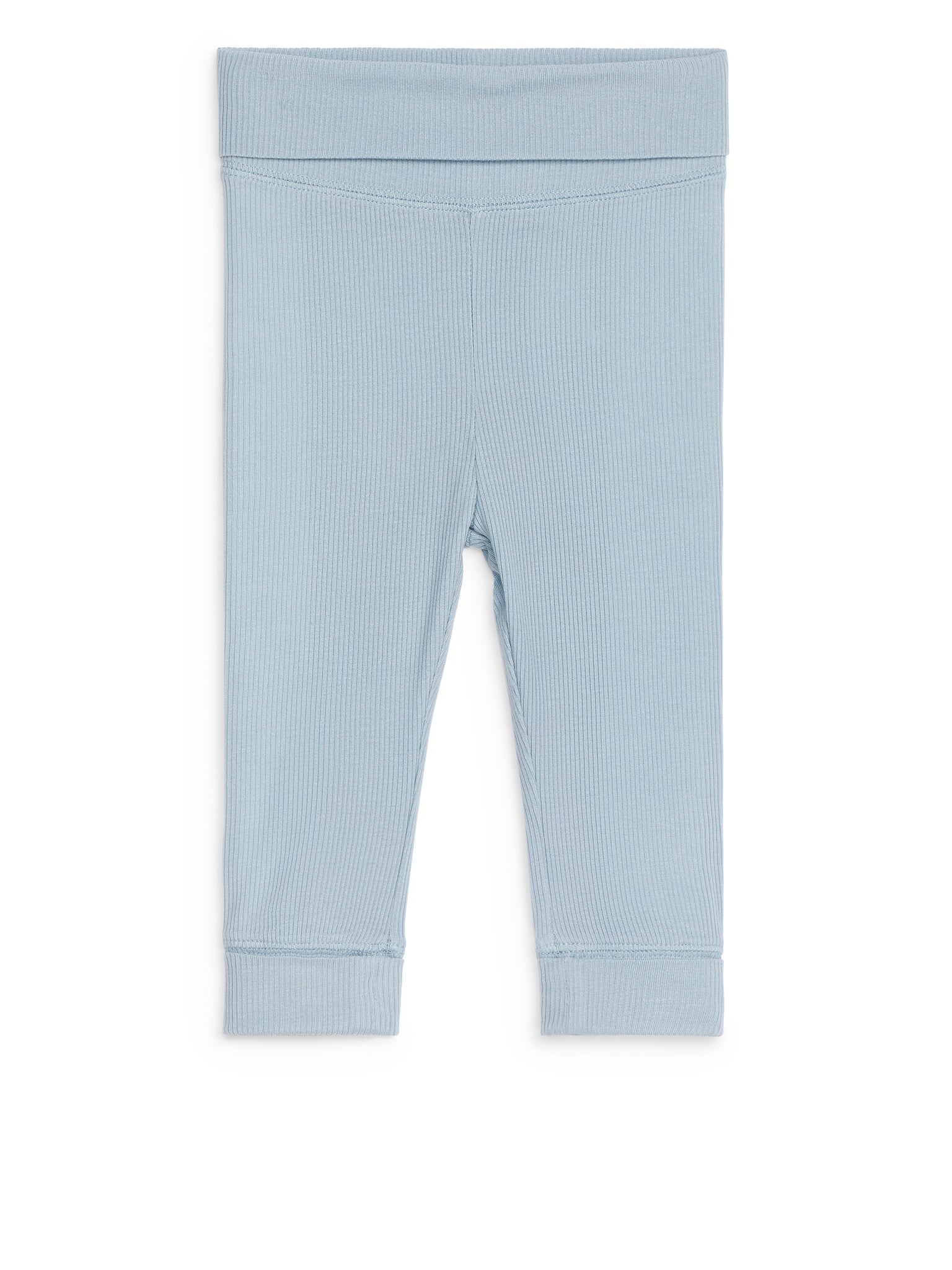 Newborn Smooth Rib Leggings - Dusty Blue/Beige