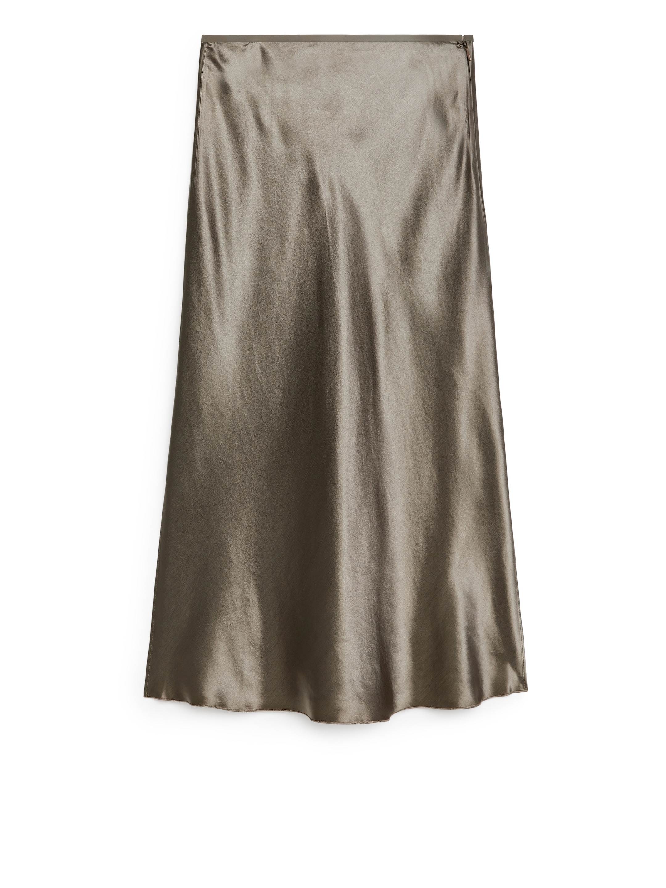 Asymmetrisch geschnittener Satinrock - Taupe - Regular Fit - Women - StillMedia/DescriptiveStillLife - 1