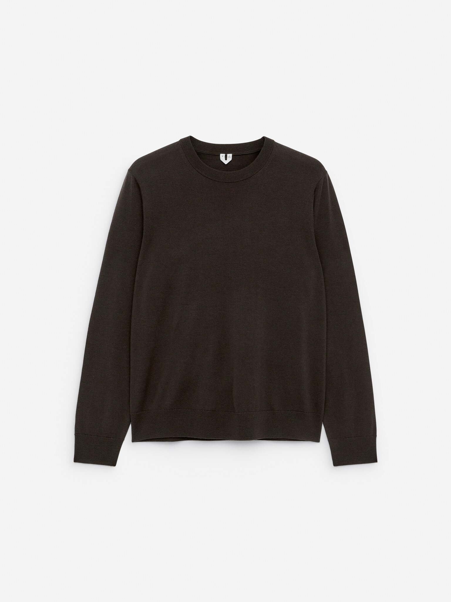 Pull en laine mérinos en maille fine - Marron foncé/Vert foncé/Bleu foncé/Gris chiné/Taupe foncé/Noir - 2