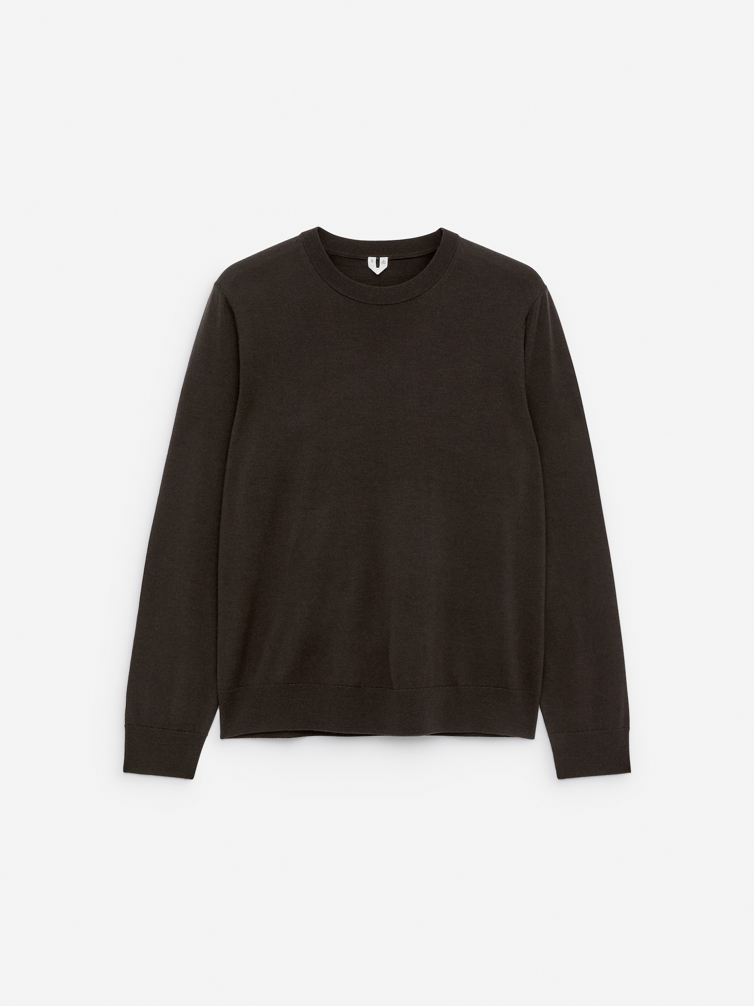 Fint strikket sweater i merinould - Mørkebrun/Mørkeblå/Gråmeleret/Mørkegrøn - 2