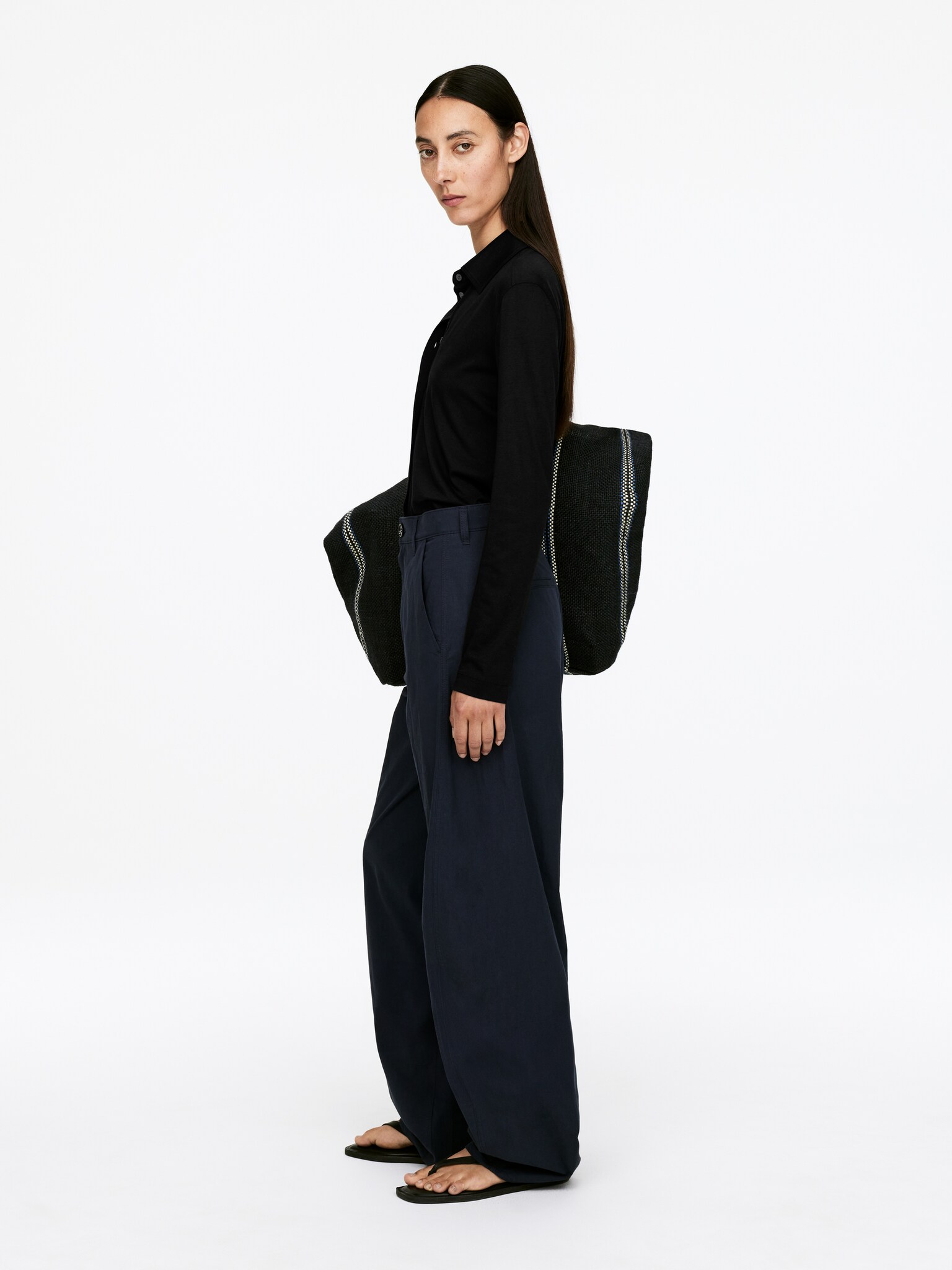 Pantalon jambes barrel - Bleu foncé - 5