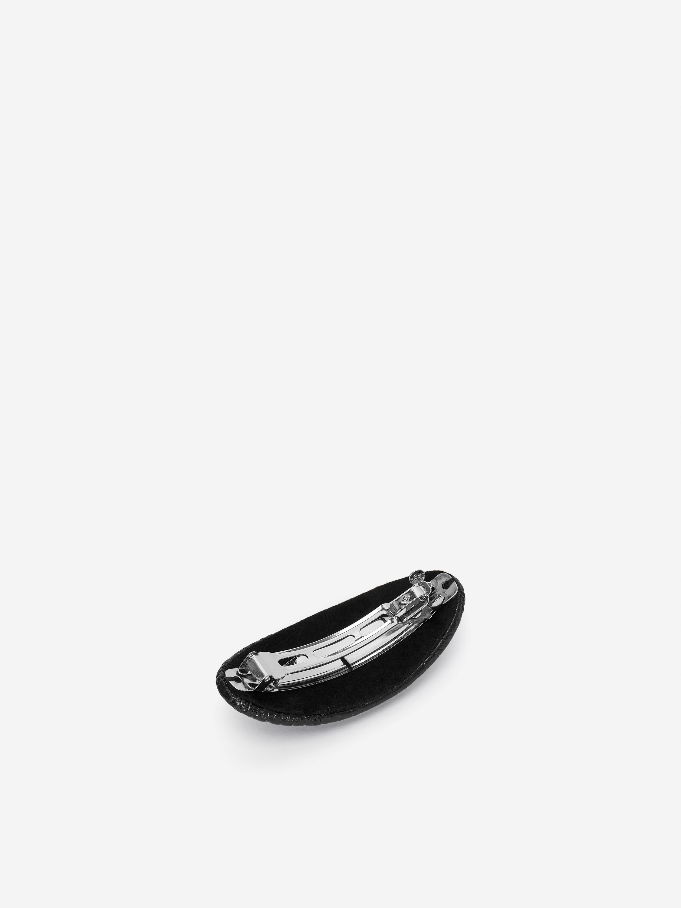 Croco-Effect Leather Hair Clip - Black - Women - StillMedia/DescriptiveStillLife - 2