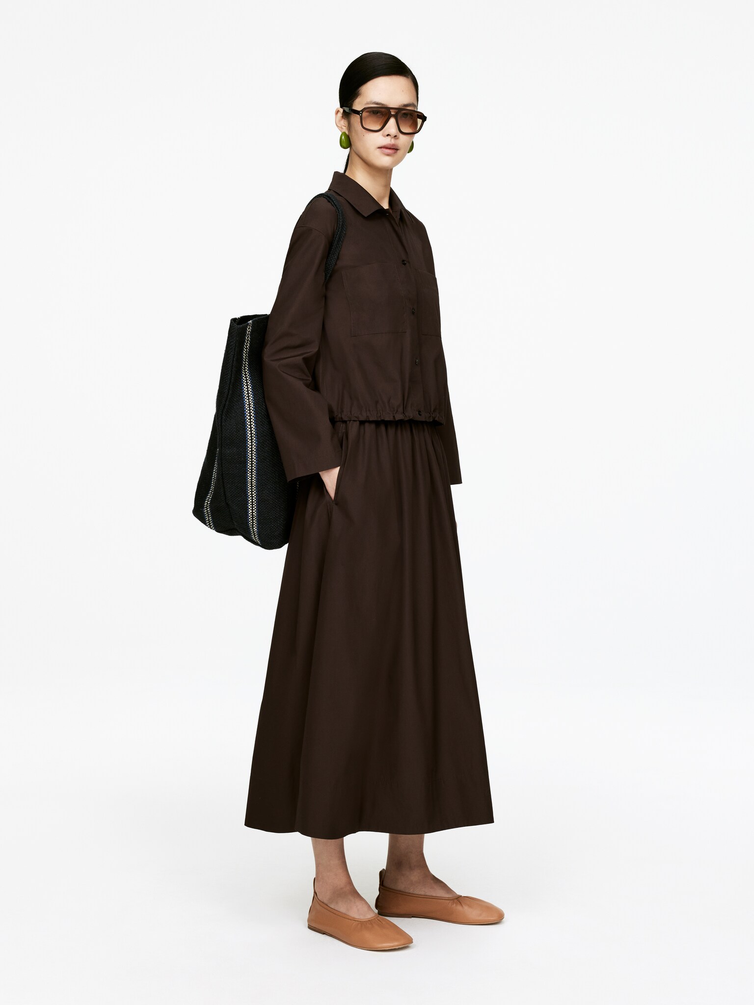 Veste blouson raccourcie - Marron - 4