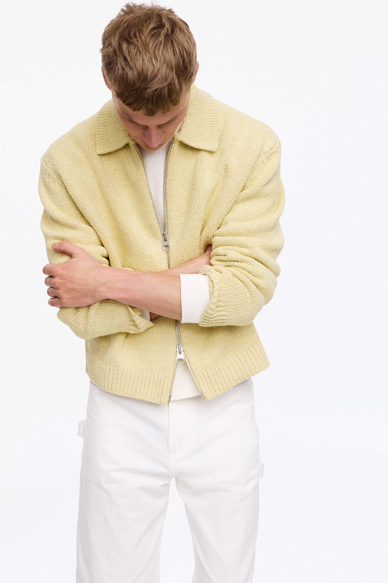 Kofta med dragkedja - Gul/Mörkblå - 6