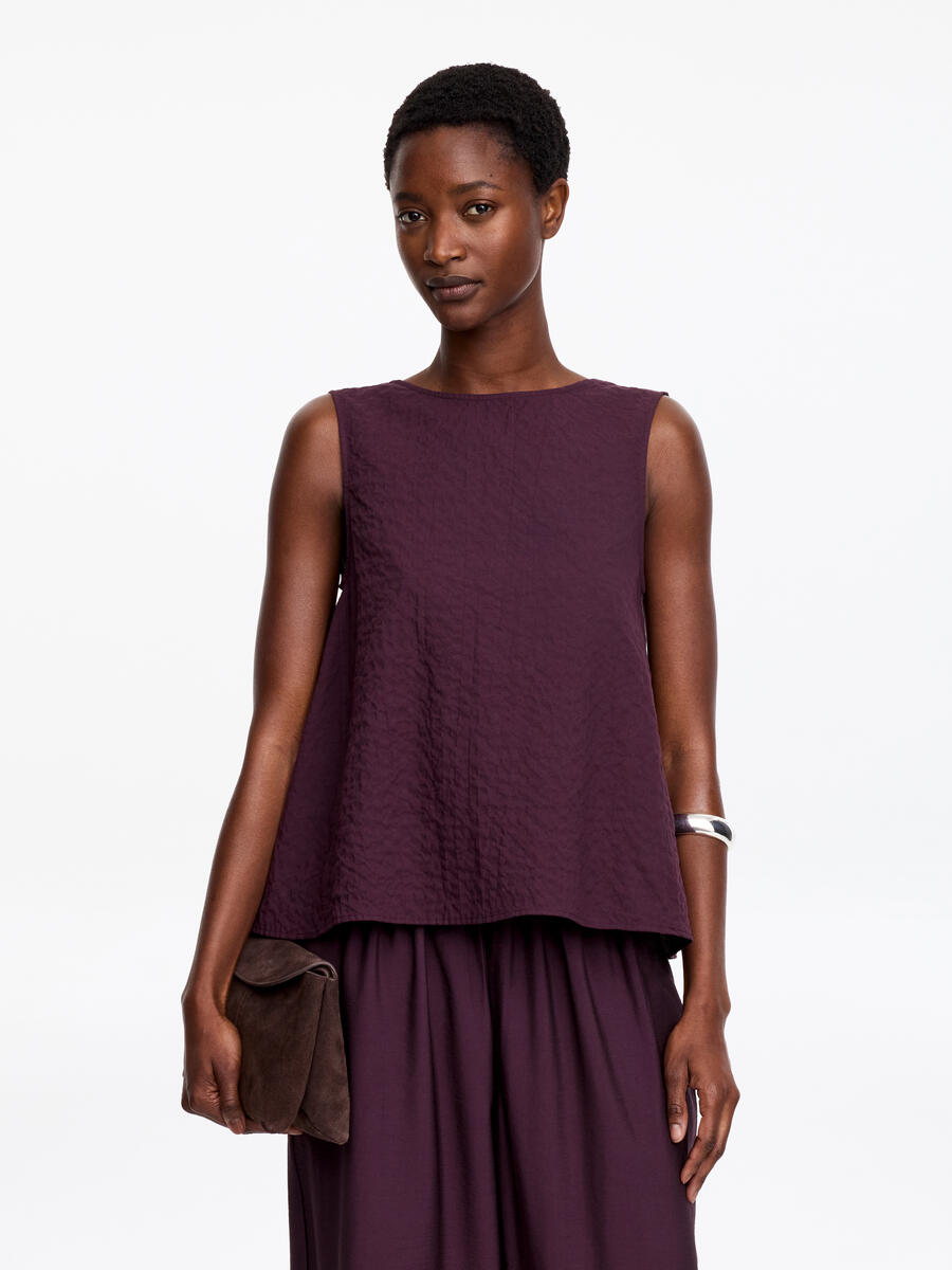 ARKET Women's  Sleeveless Seersucker Top Purple,  size 34
