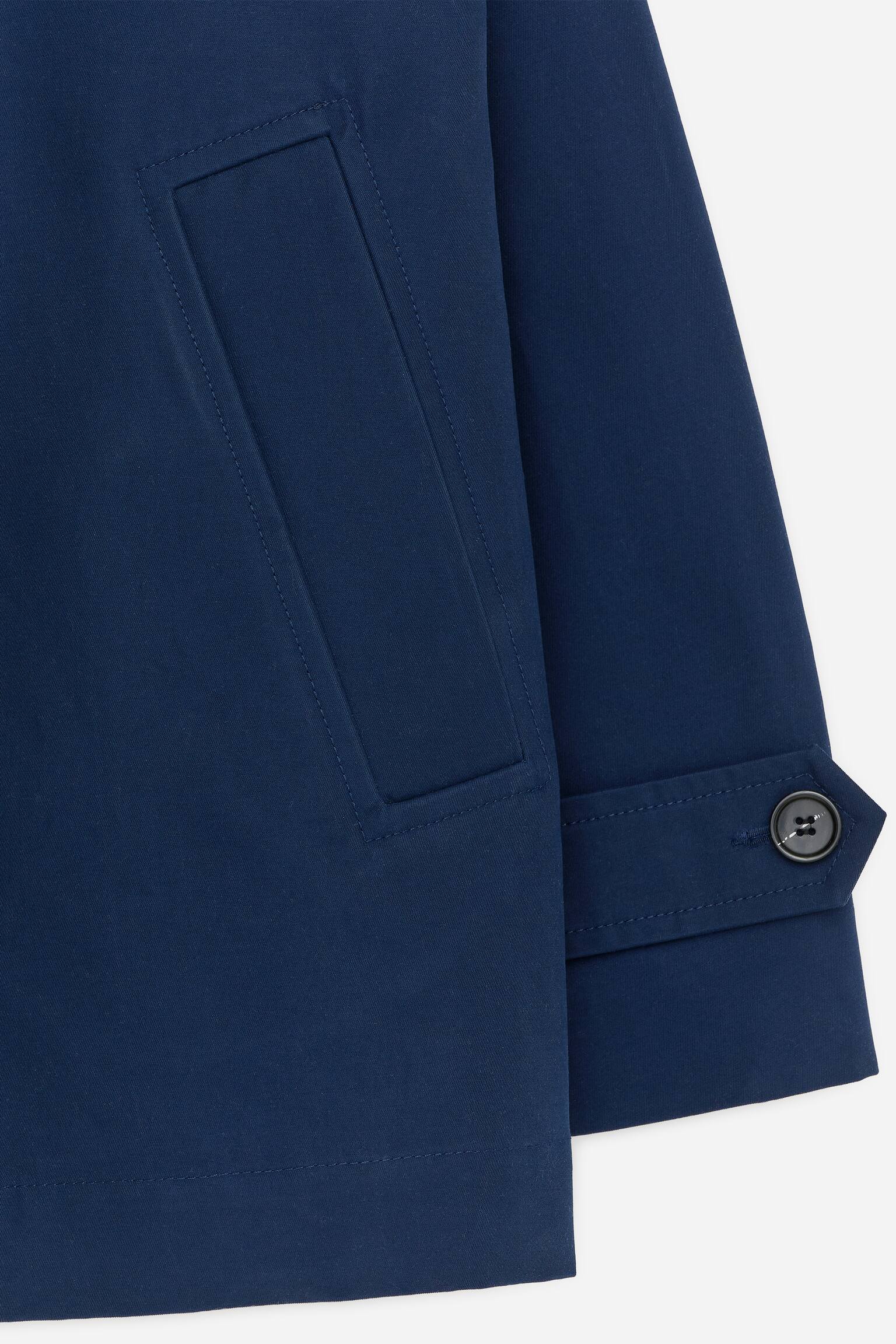 Bawełniana kurtka z wysokim kołnierzem - Ciemnoniebieski - 3