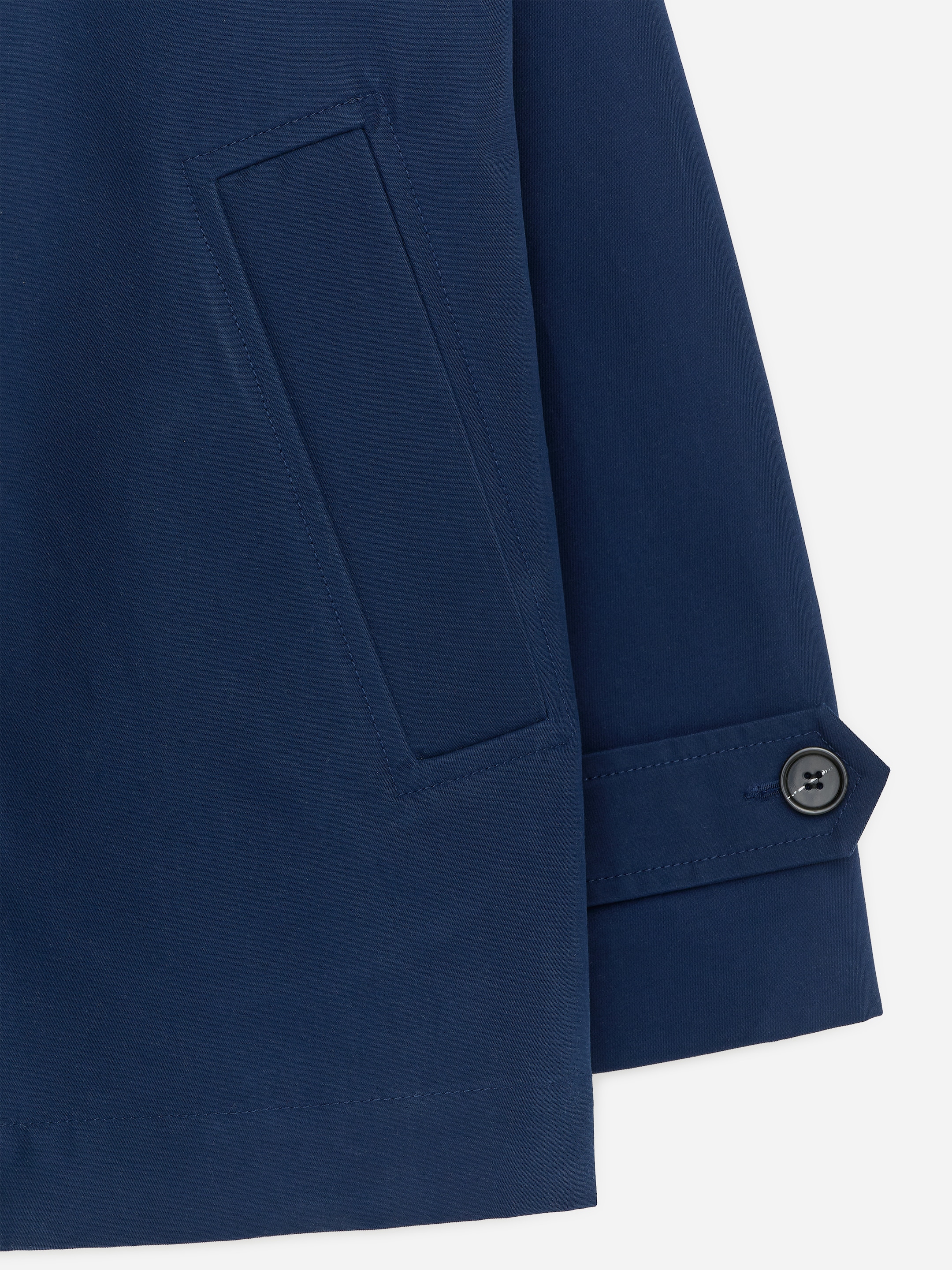 Funnel-Collar Cotton Jacket - Dark Blue - Relaxed fit - Women - StillMedia/DescriptiveDetail - 2