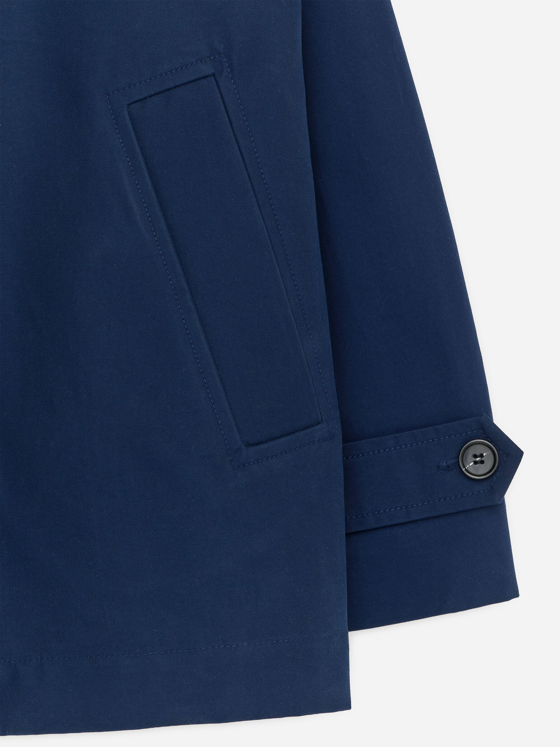 Funnel-Collar Cotton Jacket - Dark Blue - Relaxed fit - Women - StillMedia/DescriptiveDetail - 2