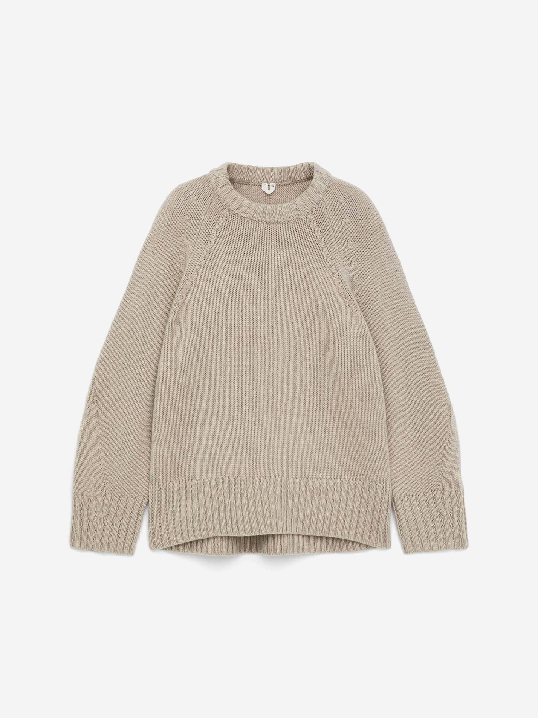 Chunky Pure Cashmere Jumper -#C0BBAD-16487