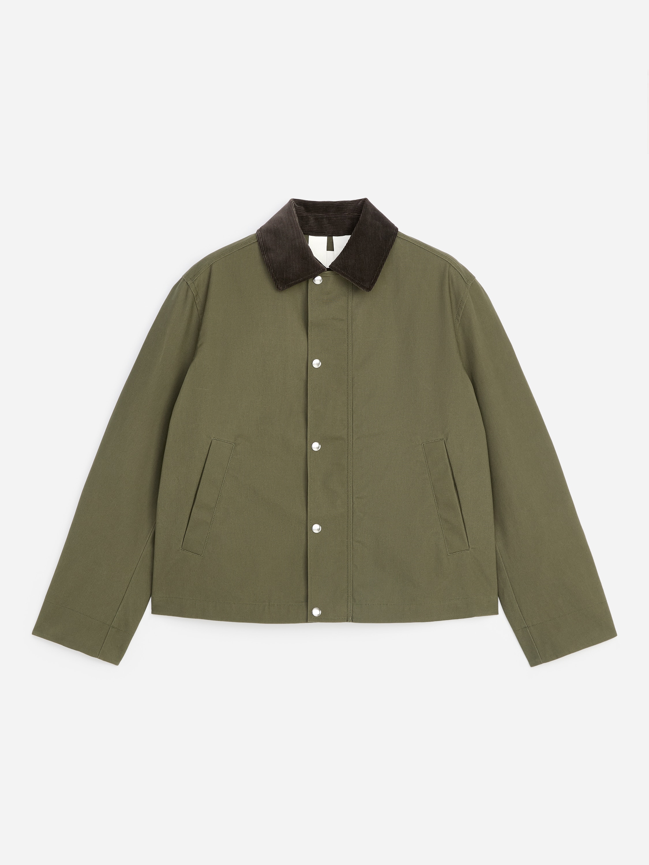 Krótka woskowana kurtka - Zielony khaki/Czarny