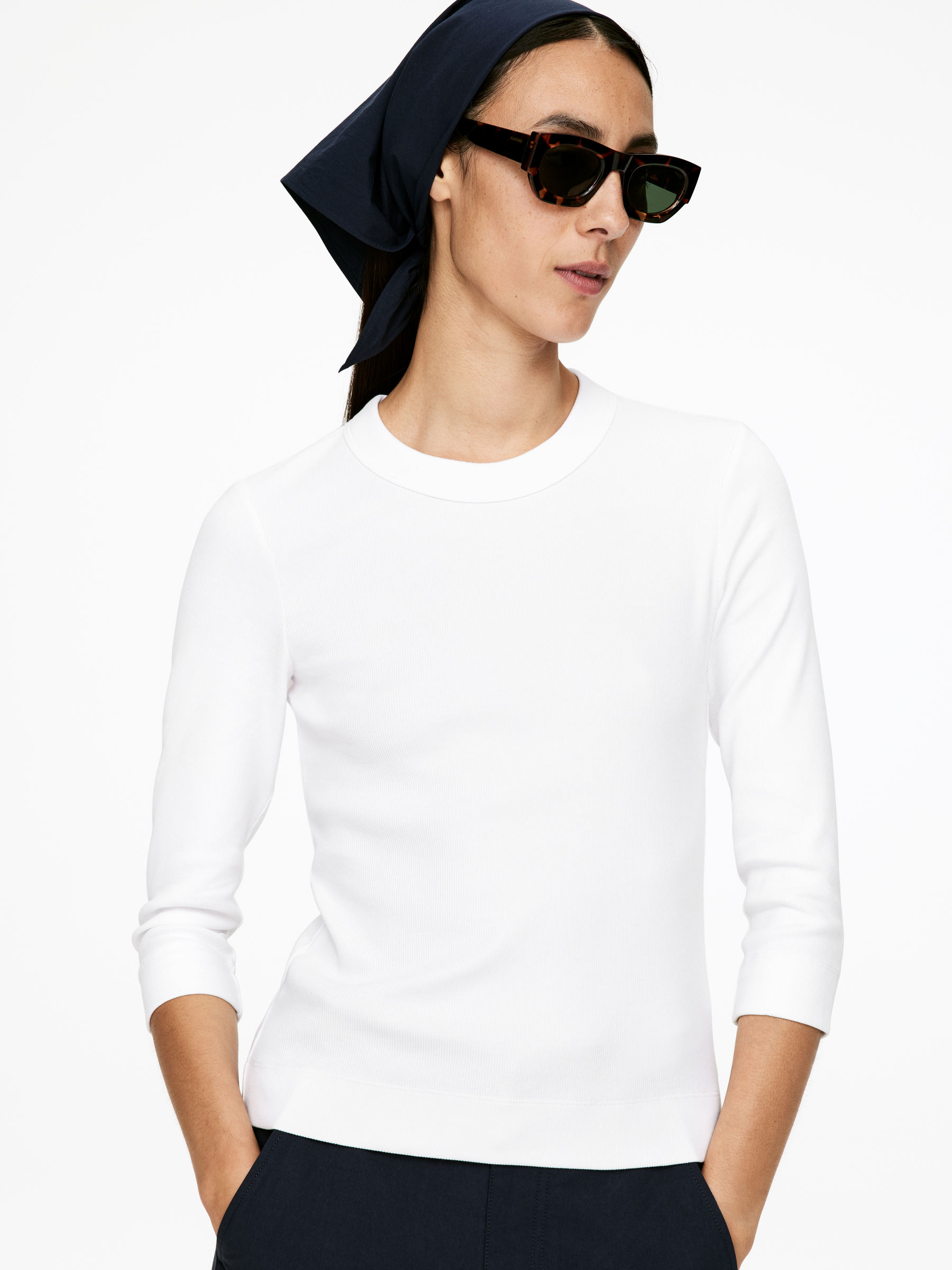 Top côtelé - Blanc - Slim fit - Femme - StillMedia/Lookbook - 5