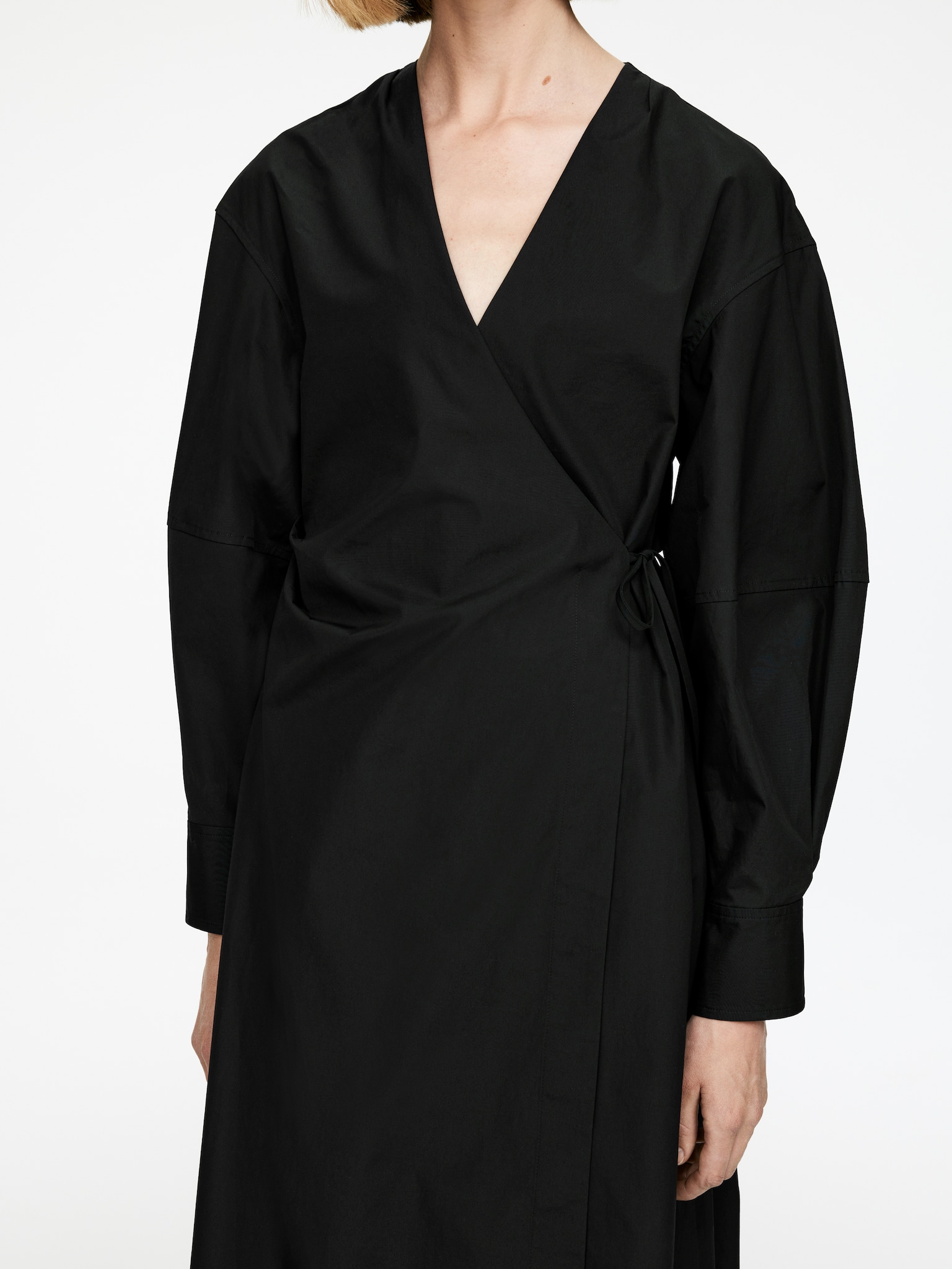 Wickelkleid aus Baumwolle - Schwarz/Weiß - 5