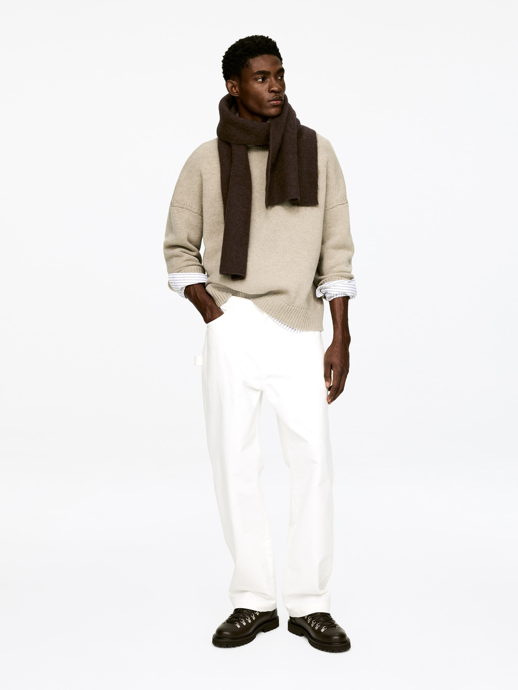 Alpaca-Wool Blend Scarf - Brown - Men - StillMedia/Lookbook - 4