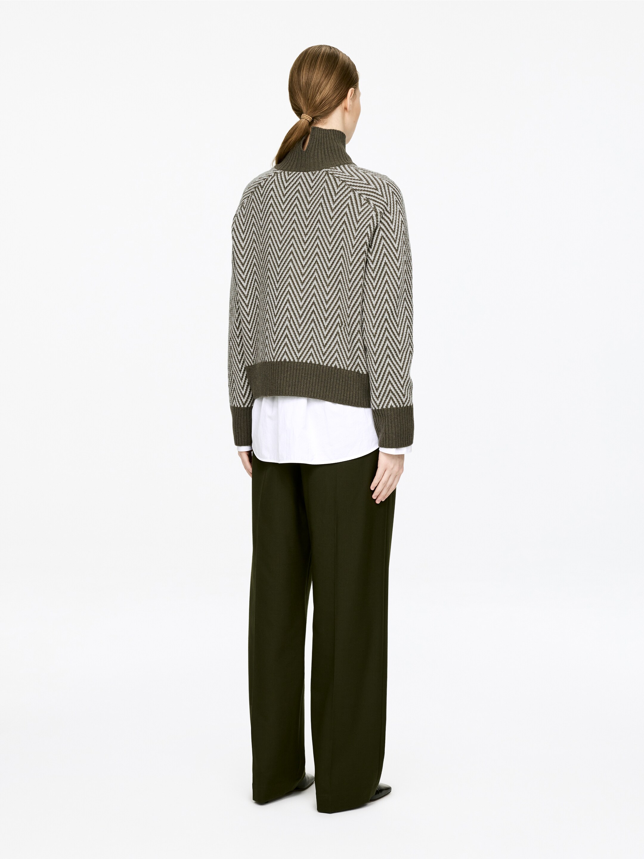 View larger image: Jaquard-Knit Wool Jumper - Khaki Green - Ladies | H&M GB 3