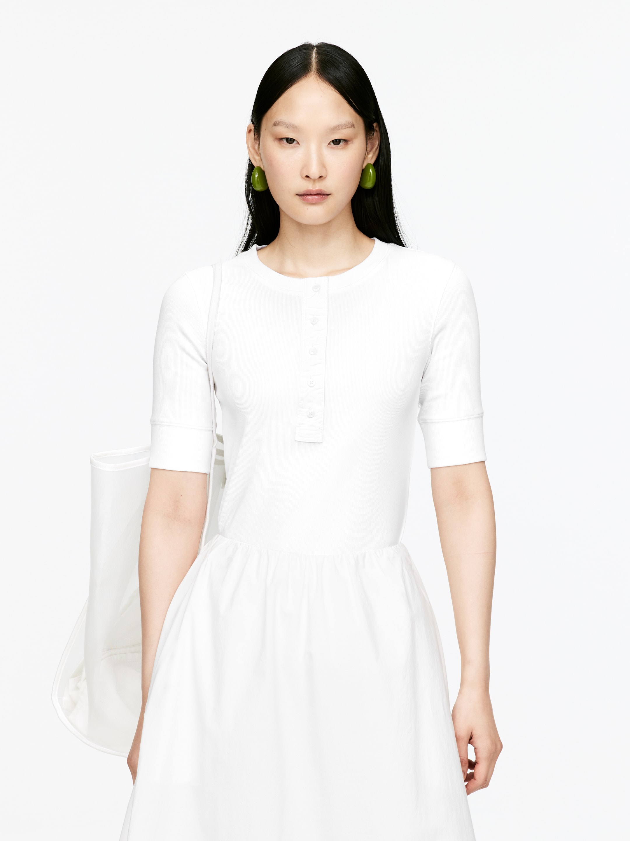 Zobrazit větší obrázek: Tričko na knoflíky - White - ŽENY | H&M CZ 1